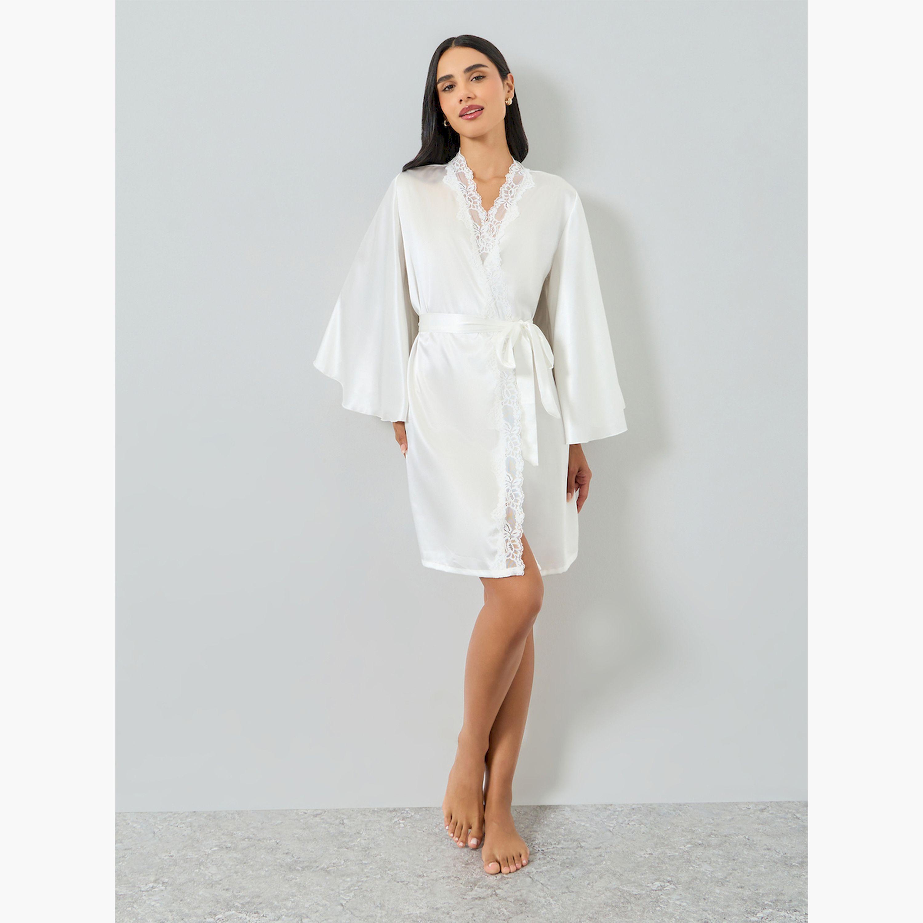 روب ساتان بتفاصيل دانتيل-women-clothing-nightwear-robes-image-2