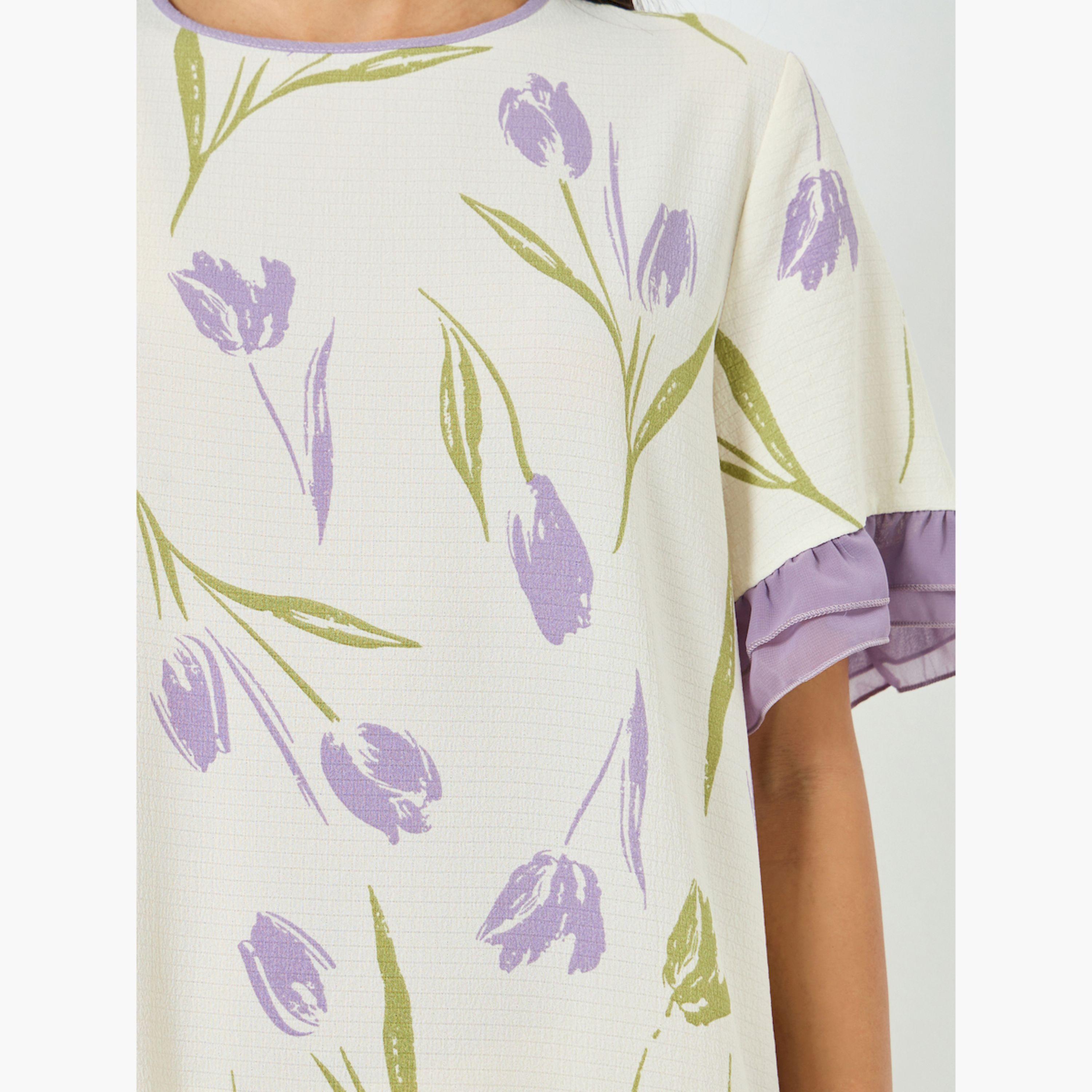 قميص نوم بطبعة زهور وحافة مكشكشة-women-clothing-nightwear-nighties-image-5