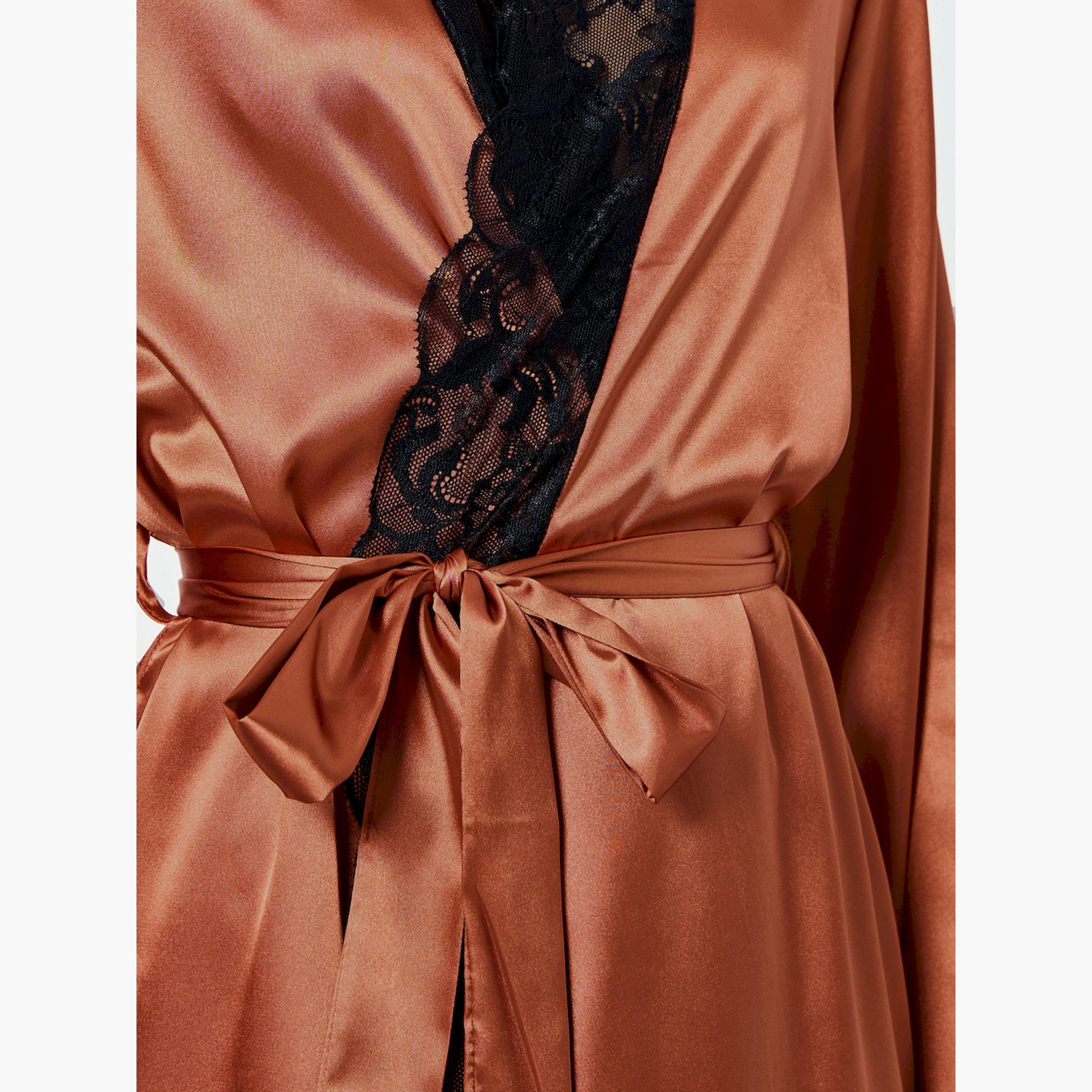 Take Two Bronze Lace Trim Long Sleeve Robe-women-clothing-nightwear-robes-image-4