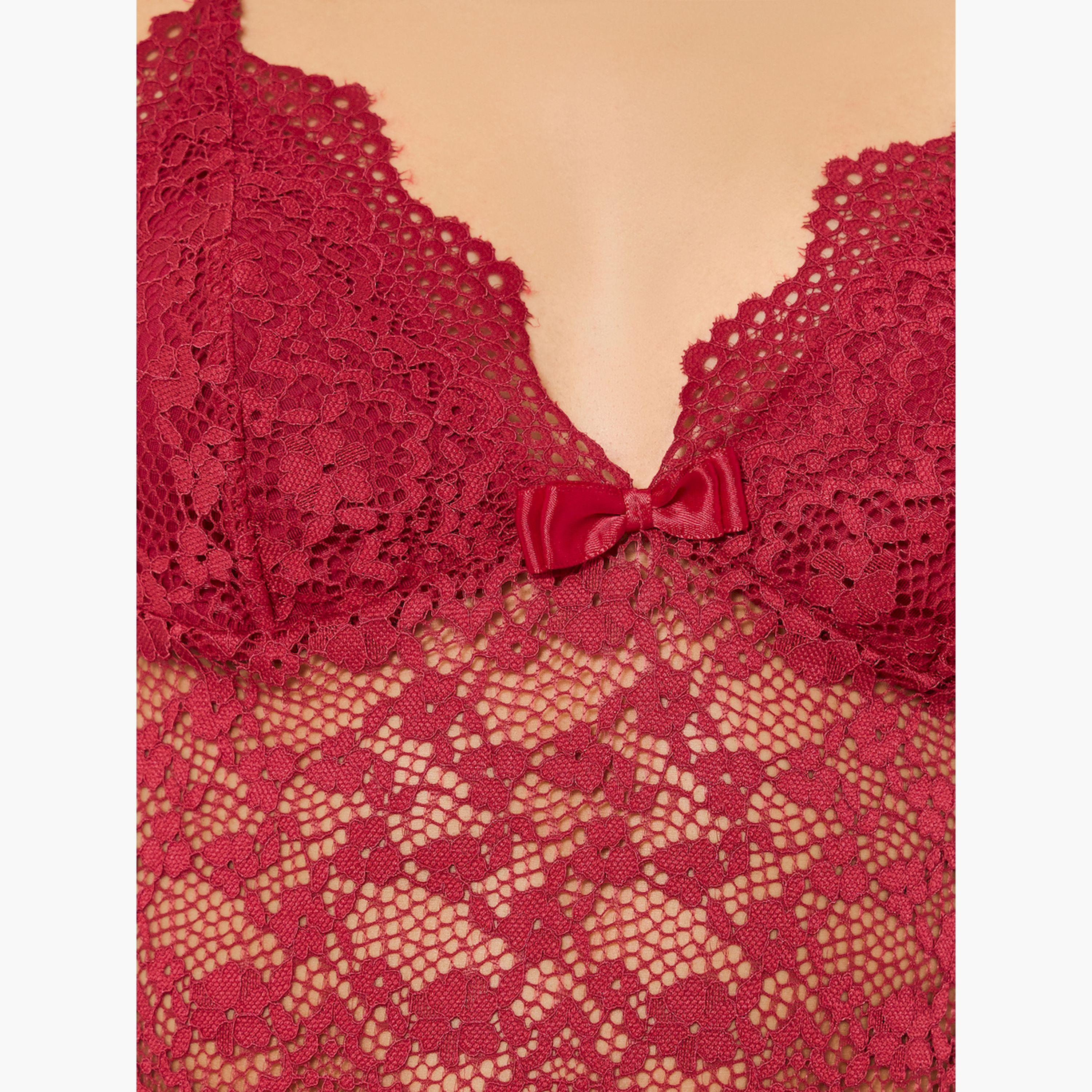 طقم روب وقميص نوم بتفاصيل دانتيل-women-clothing-nightwear-robes-image-6