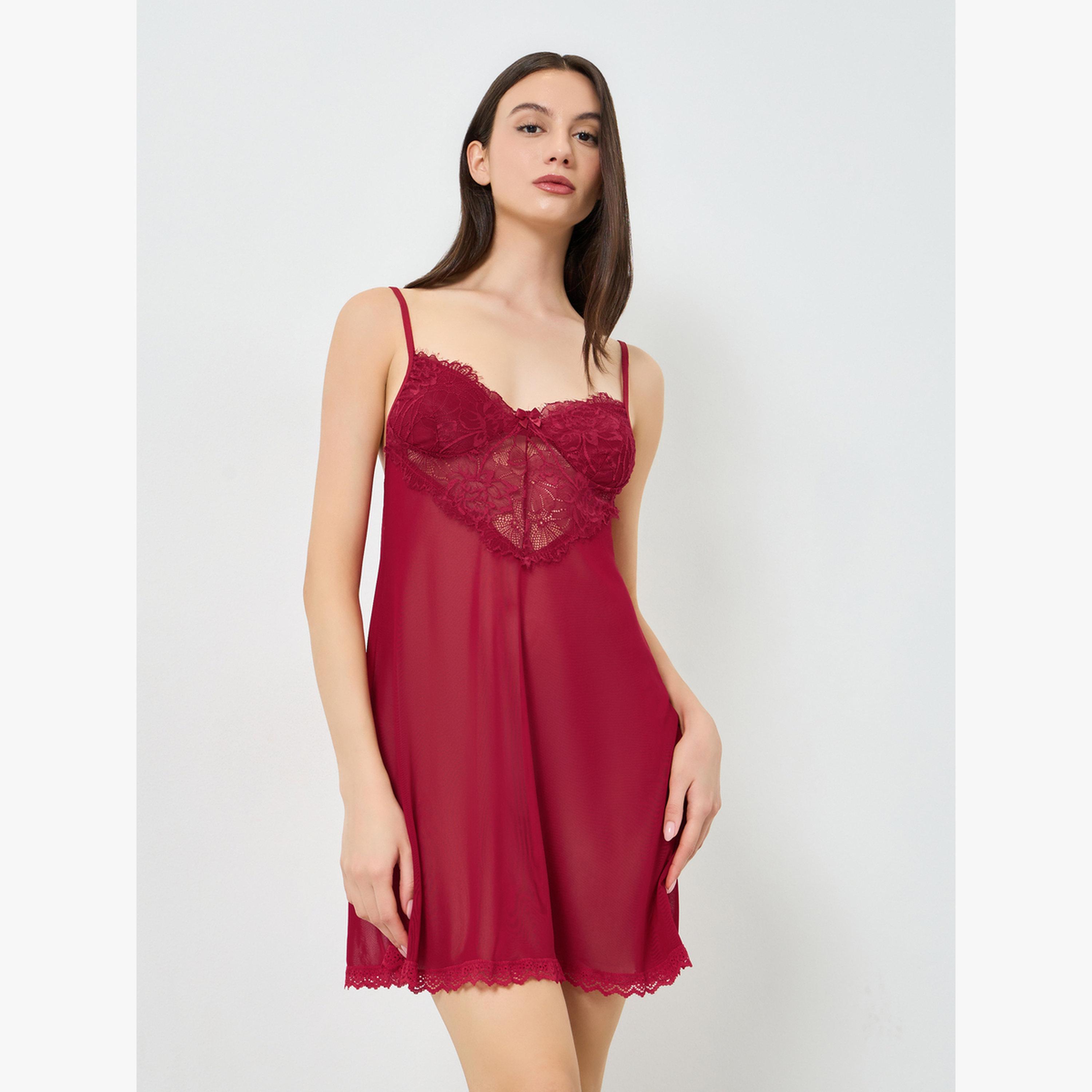 مجموعة من روب وفستان لانجري دانتيل-women-clothing-nightwear-robes-image-3