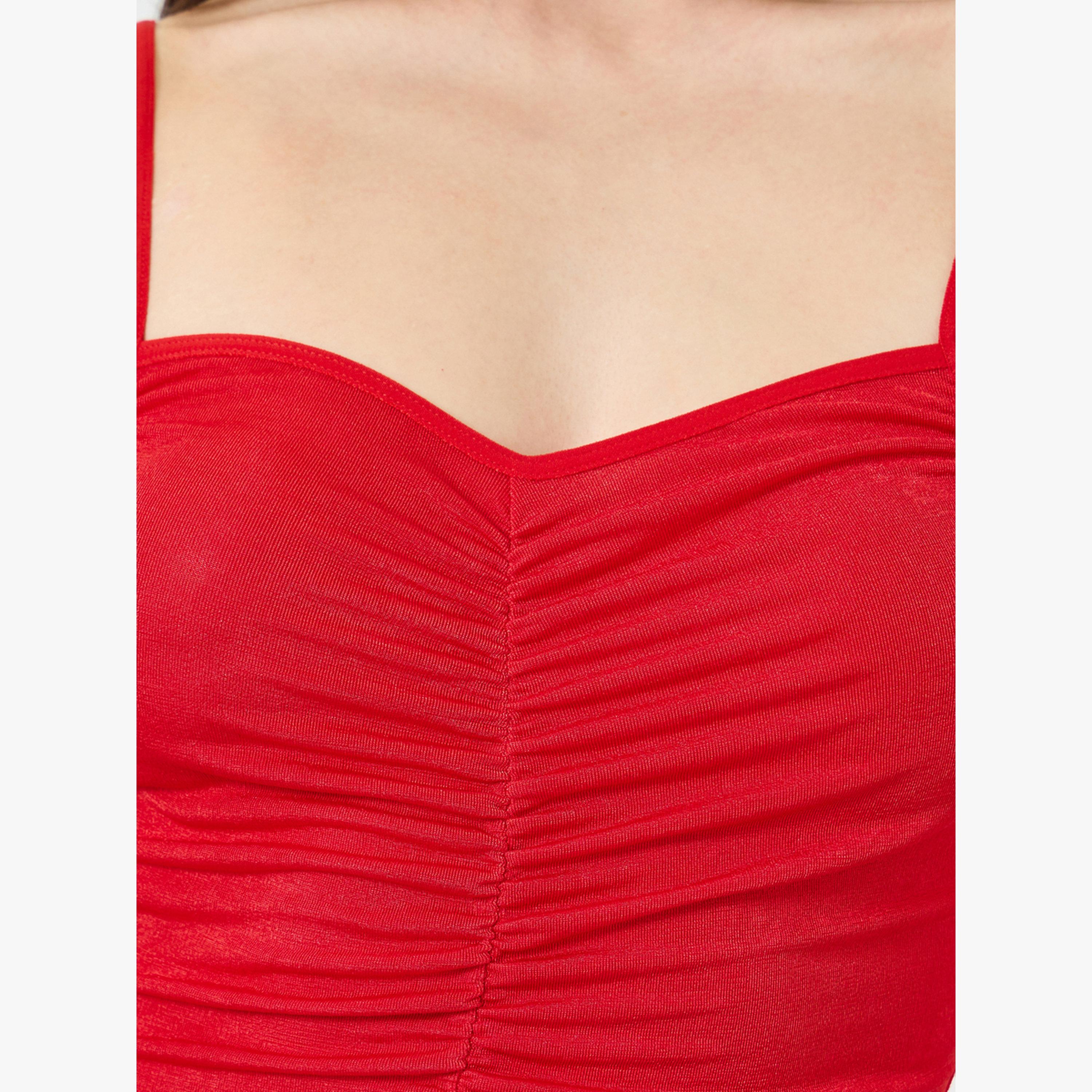 Take Two Red Ruched Strappy Bodysuit-women-clothing-lingerie-babydollsandbodysuits-image-3