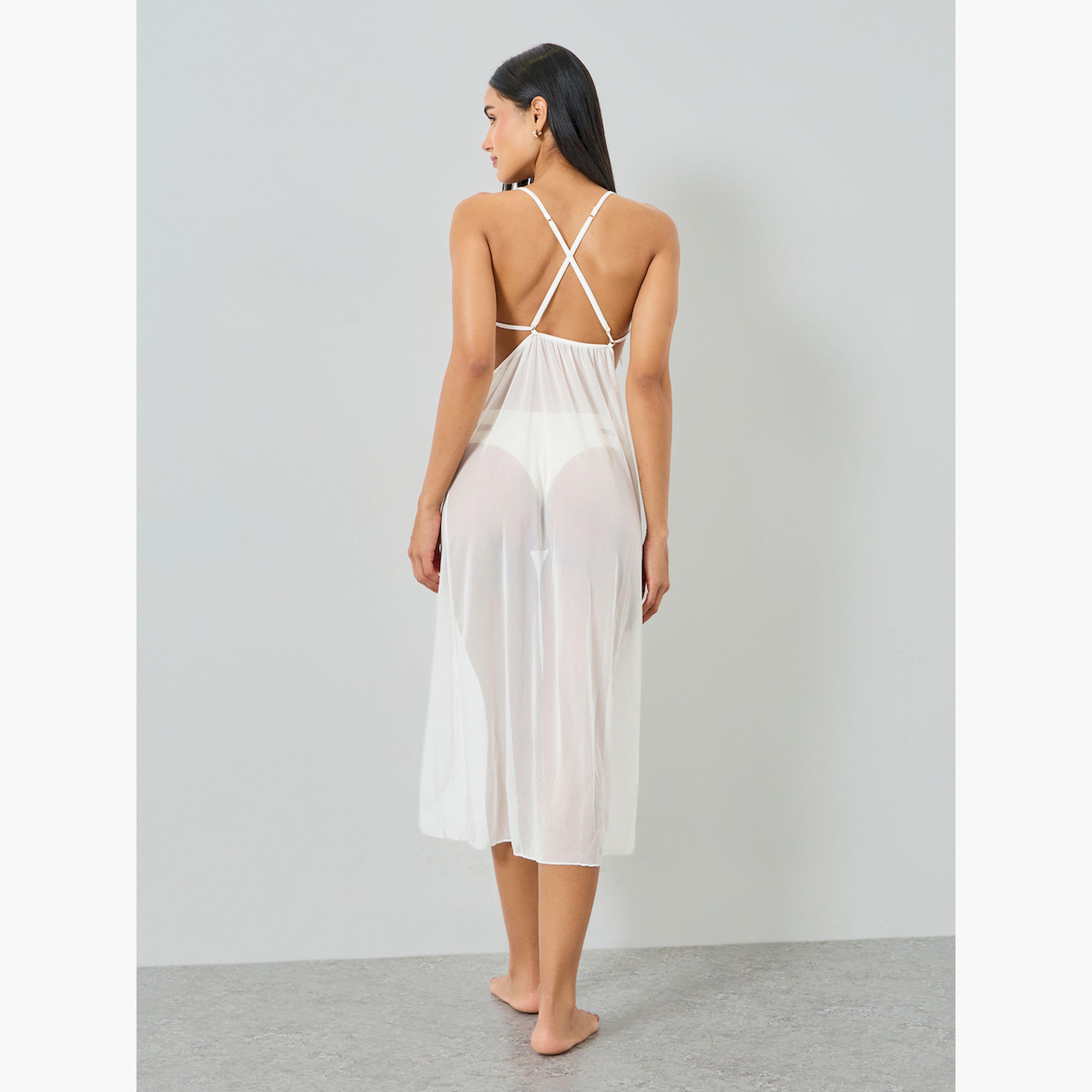 Take Two White Lace Tie-Up Detail Slip Dress-women-clothing-lingerie-babydollsandbodysuits-image-4