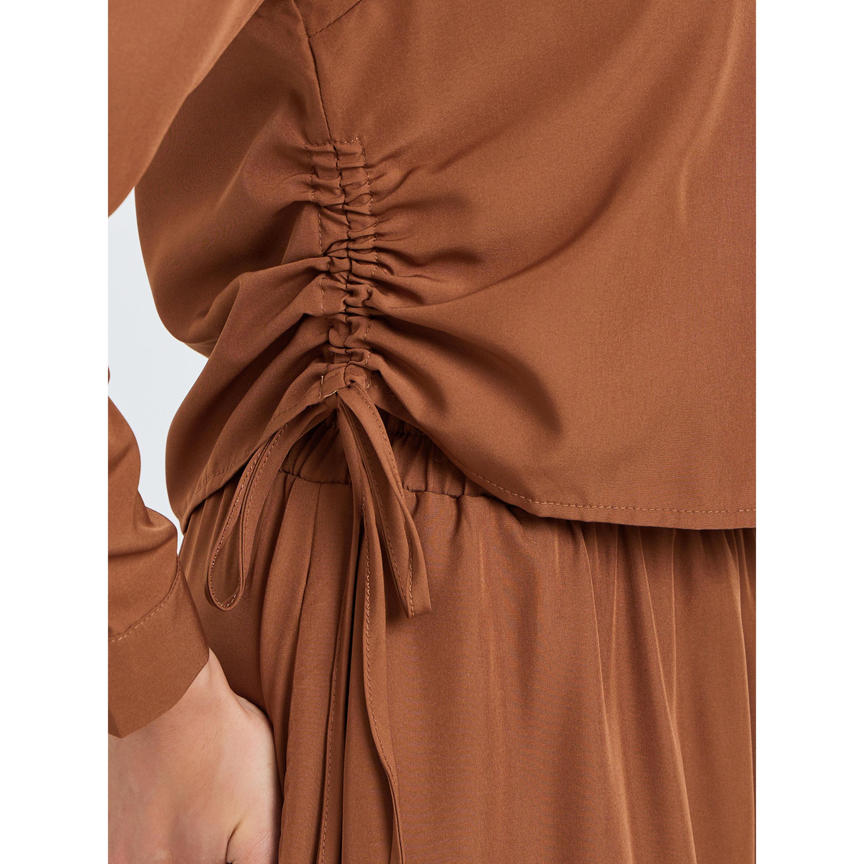 Styli Women Ruched Shirt and Maxi Skirt Modest Set-women-arabicclothing-sets-image-4