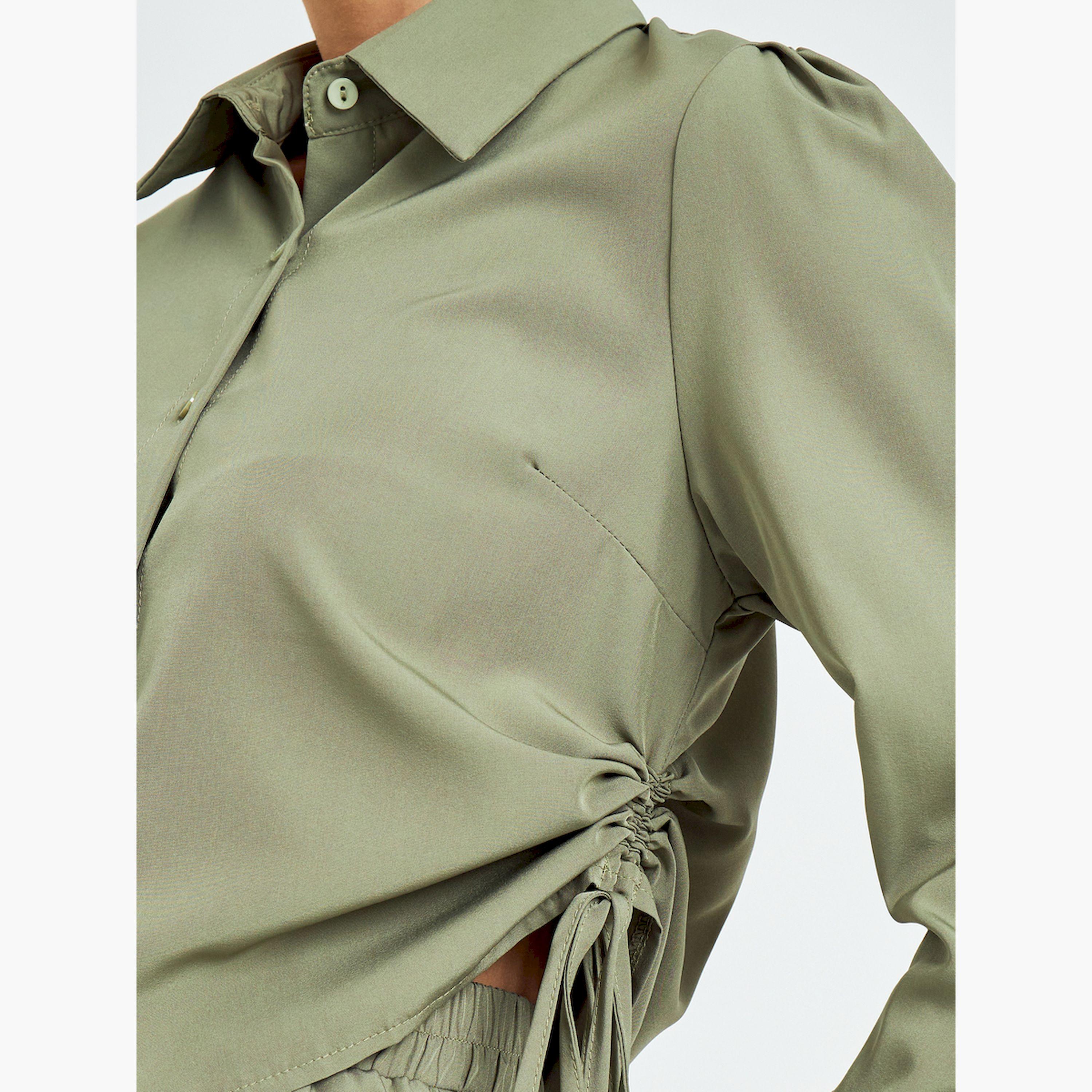 مجموعة محتشمة من تنورة ماكسي وقميص بتفاصيل زم-women-arabicclothing-sets-image-6