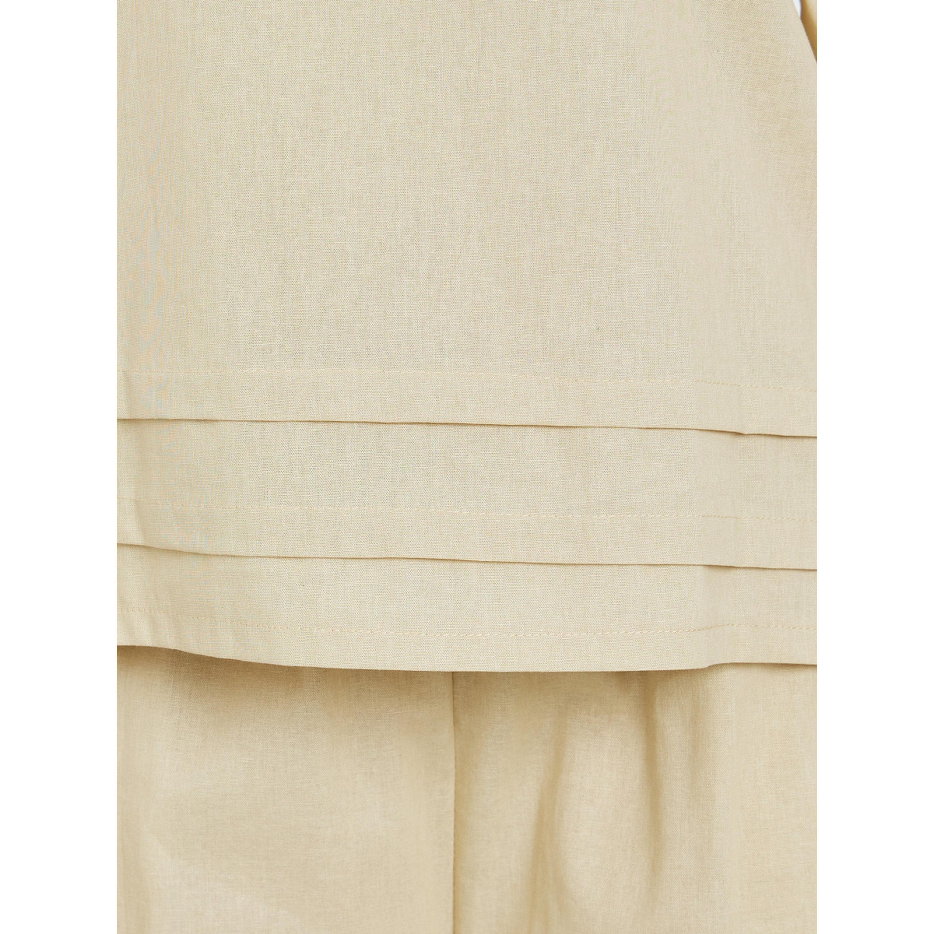 طقم من بلوزة بطيات وبنطال واسع محتشم-women-arabicclothing-sets-image-3