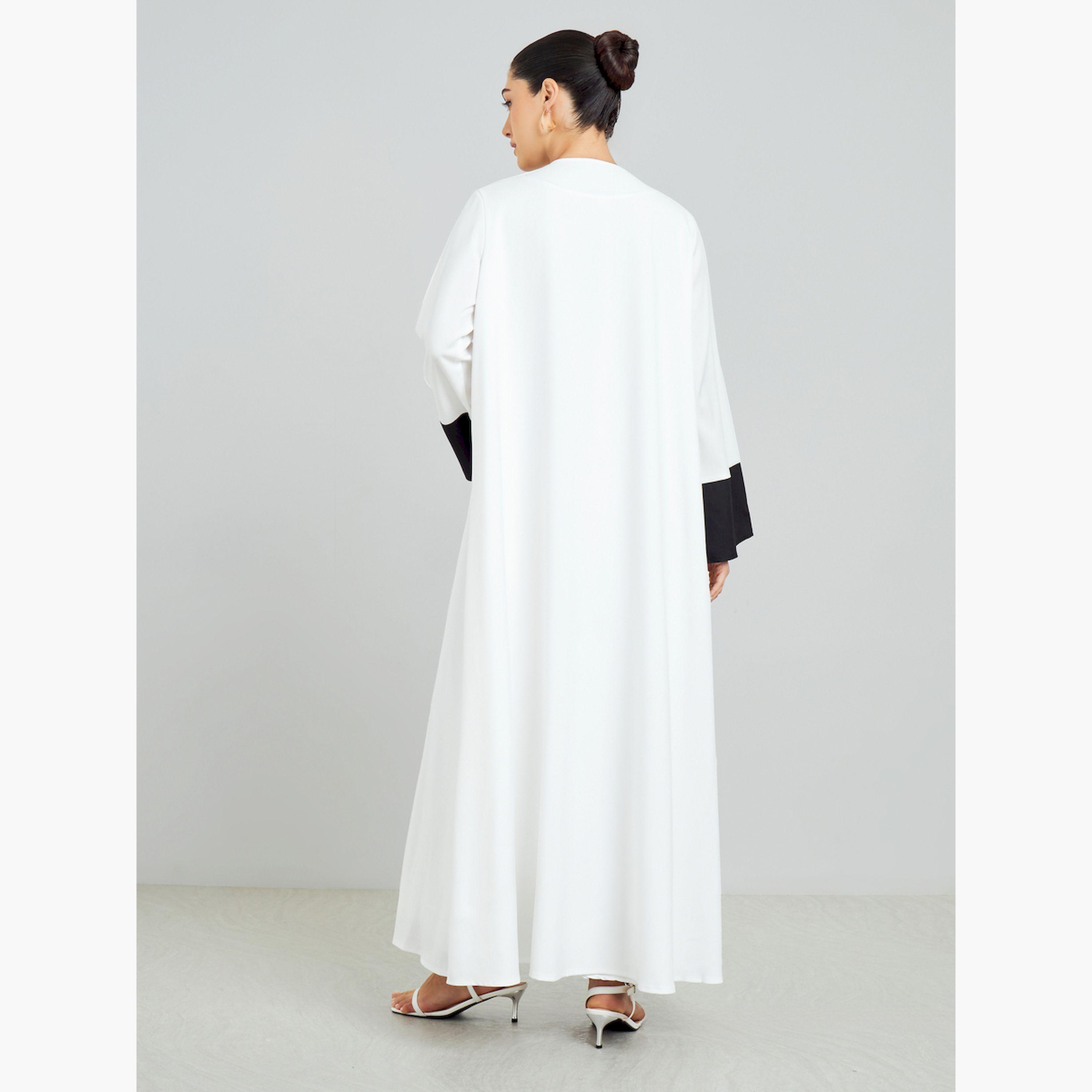 عباية مفتوحة من الامام مع طبعة-women-arabicclothing-abayas-image-4