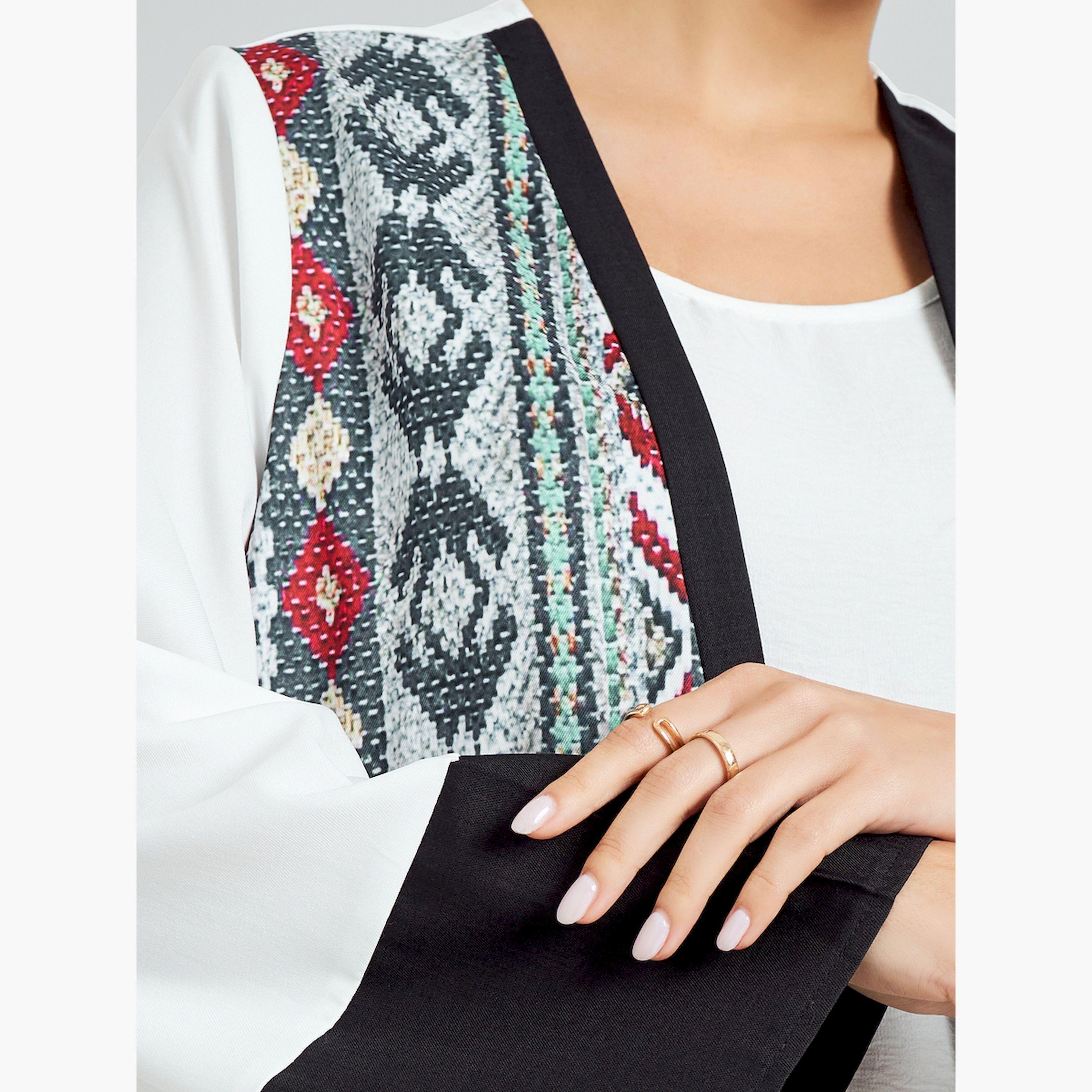 عباية مفتوحة من الامام مع طبعة-women-arabicclothing-abayas-image-5