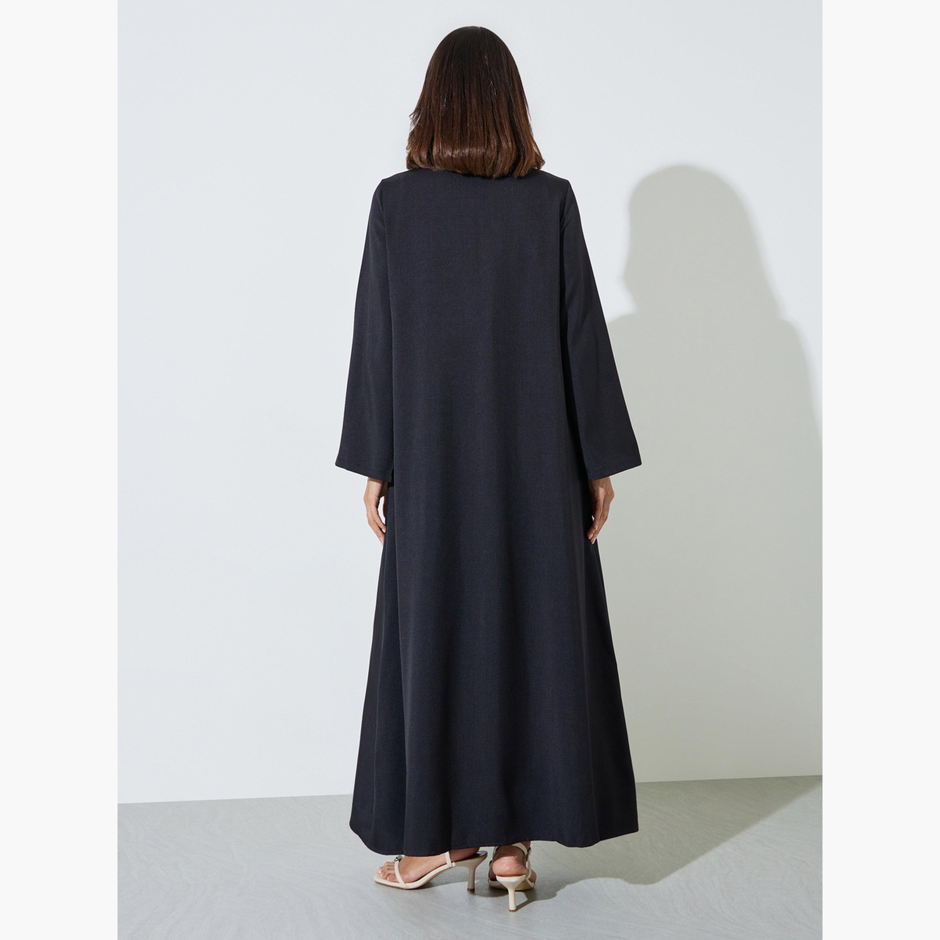 عباية بياقة قائمة مع تطريز-women-arabicclothing-abayas-image-3