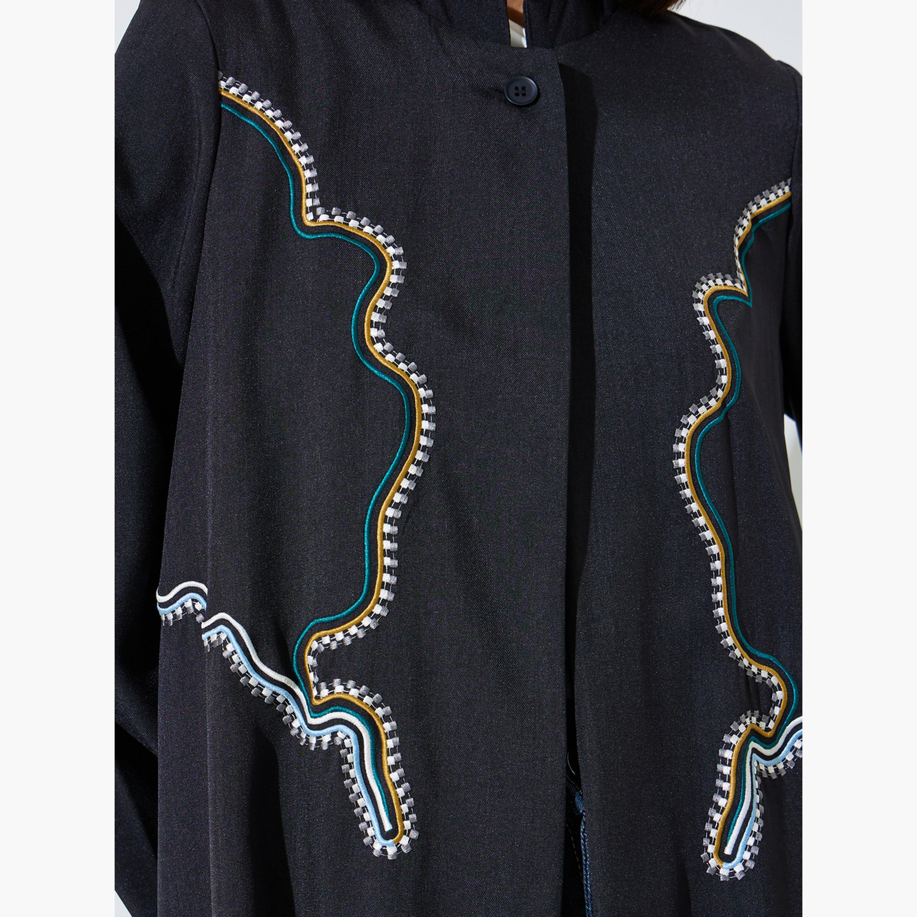 عباية بياقة قائمة مع تطريز-women-arabicclothing-abayas-image-4