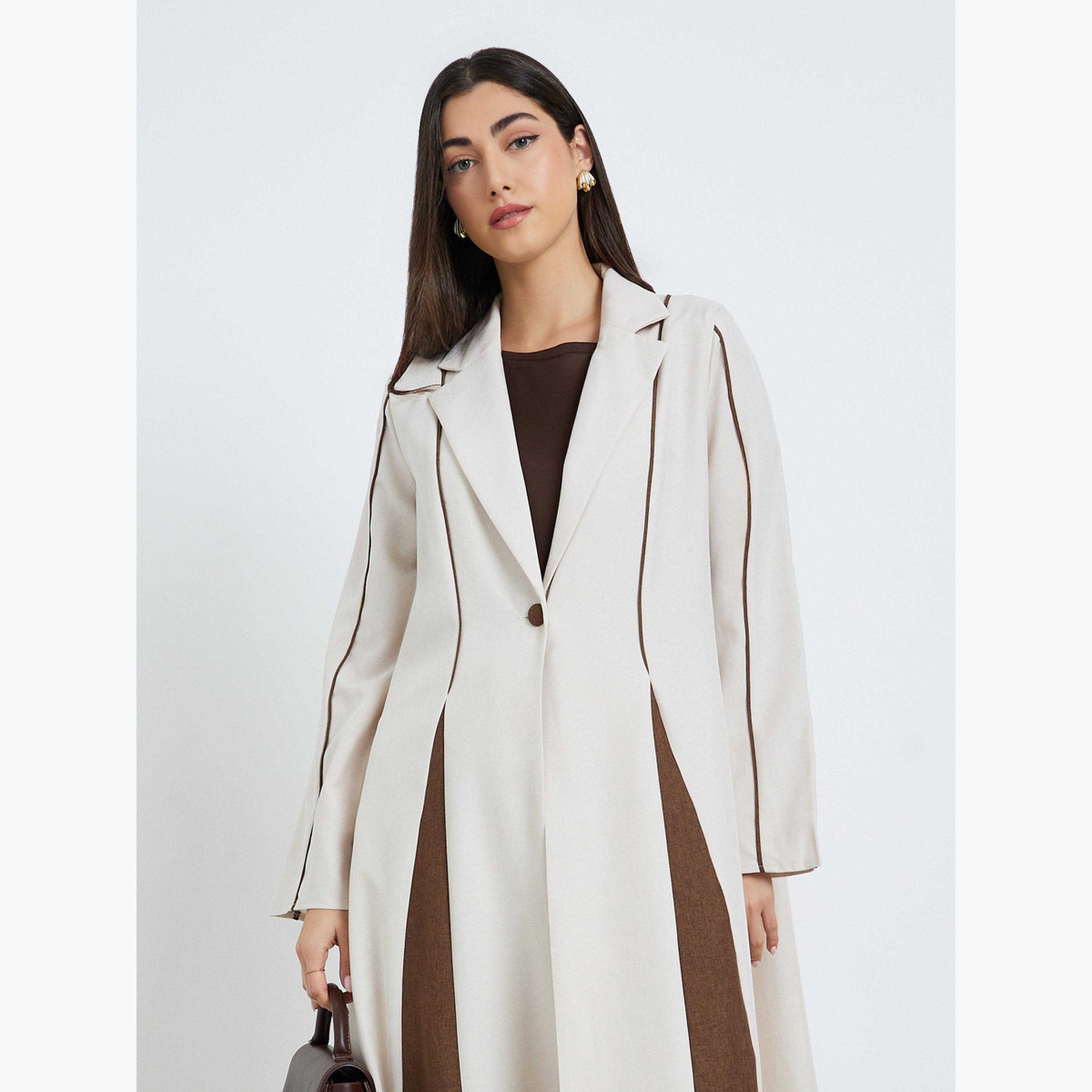 عباية بيج بياقة ونمط كتل الألوان-women-arabicclothing-abayas-image-4