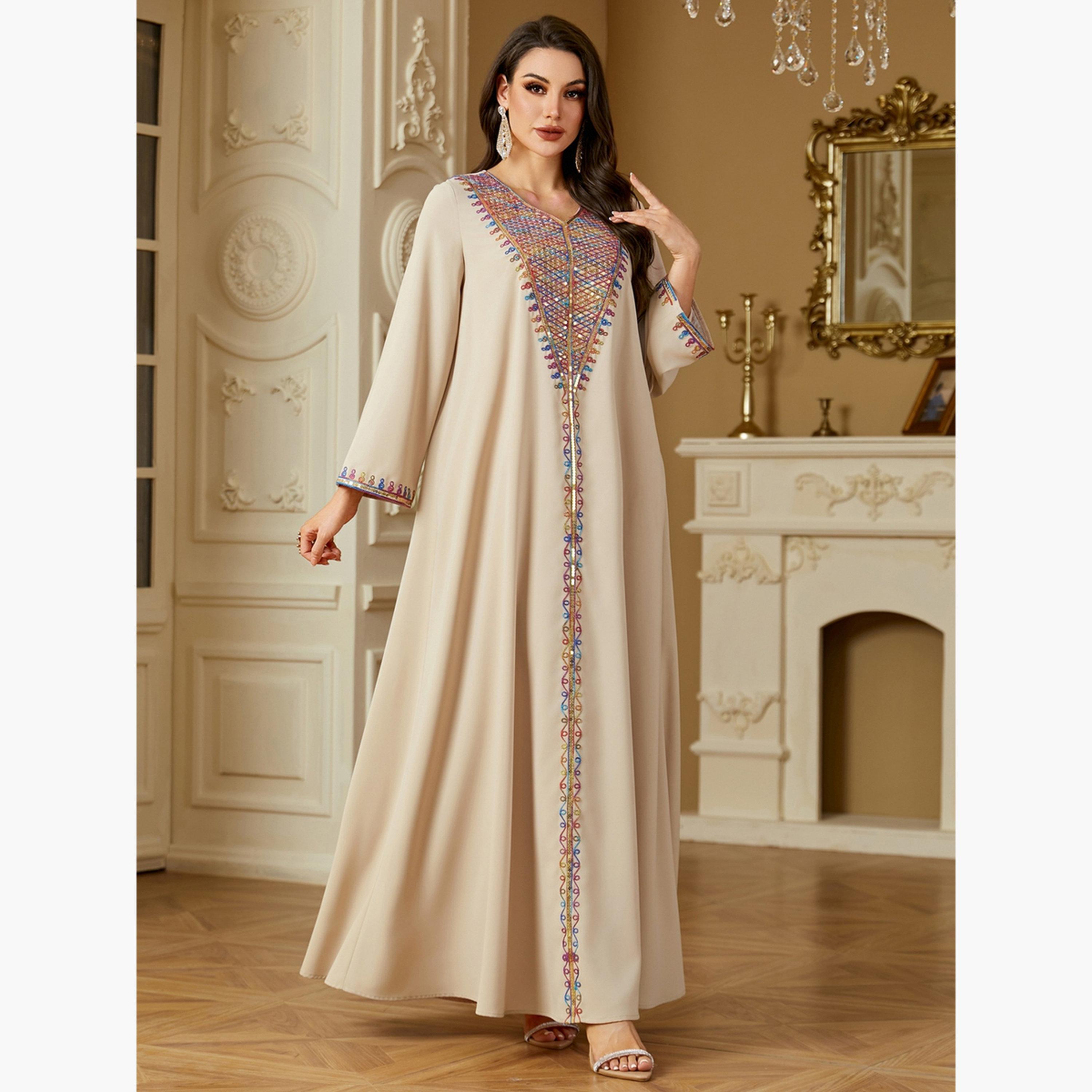 جلابية بأكمام طويلة مطرزة-women-arabicclothing-jalabiyas-image-6