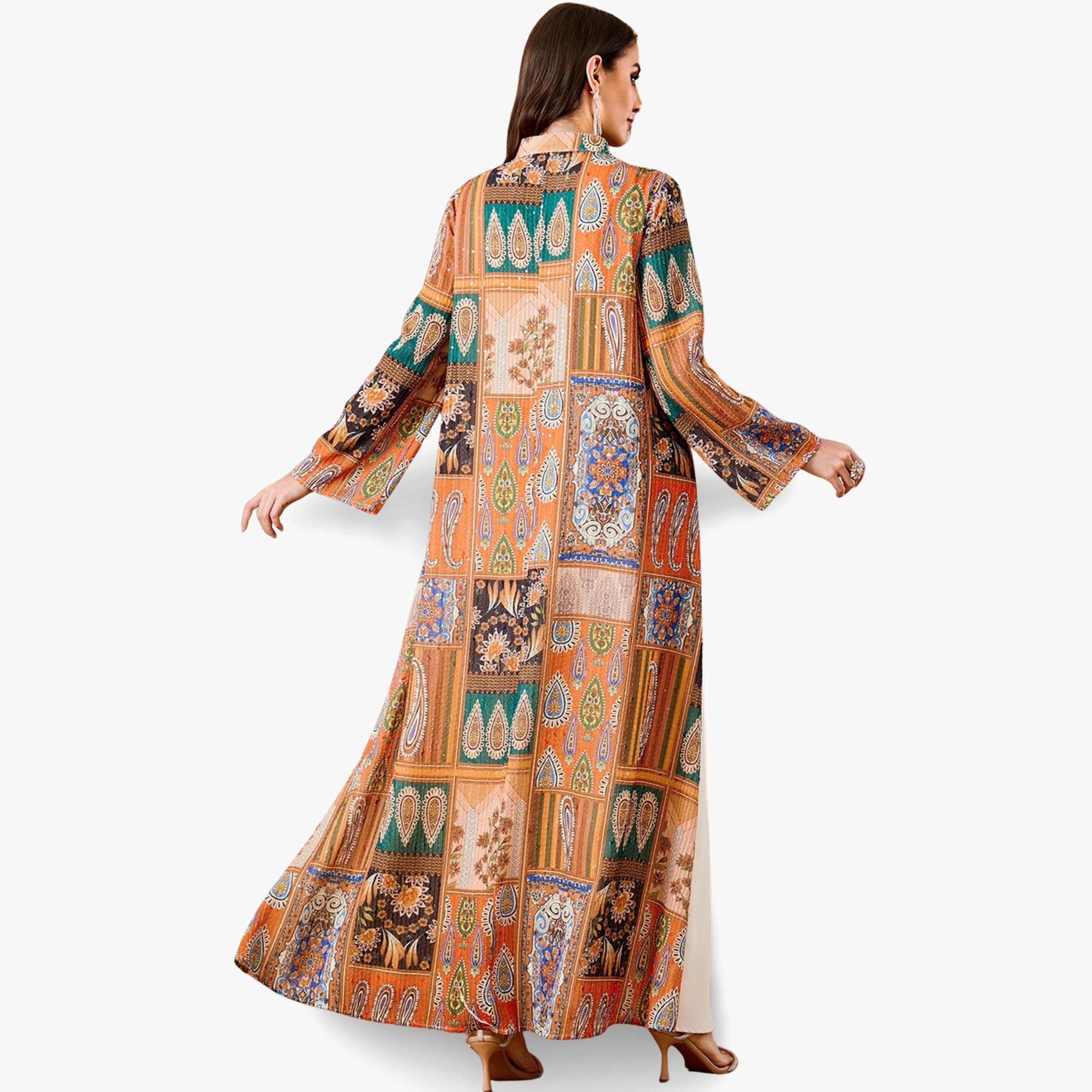جلابية نسائية مزينة بلؤلؤ صناعي بفتحة رقبة-women-arabicclothing-jalabiyas-image-4