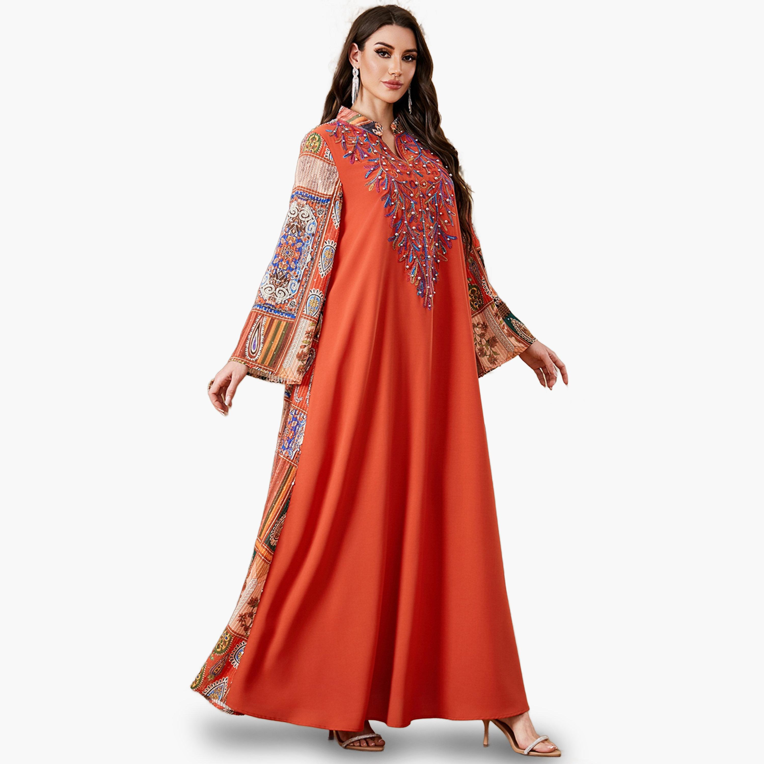 جلابية مطرزة بتفاصيل لؤلؤ صناعي-women-arabicclothing-jalabiyas-image-3