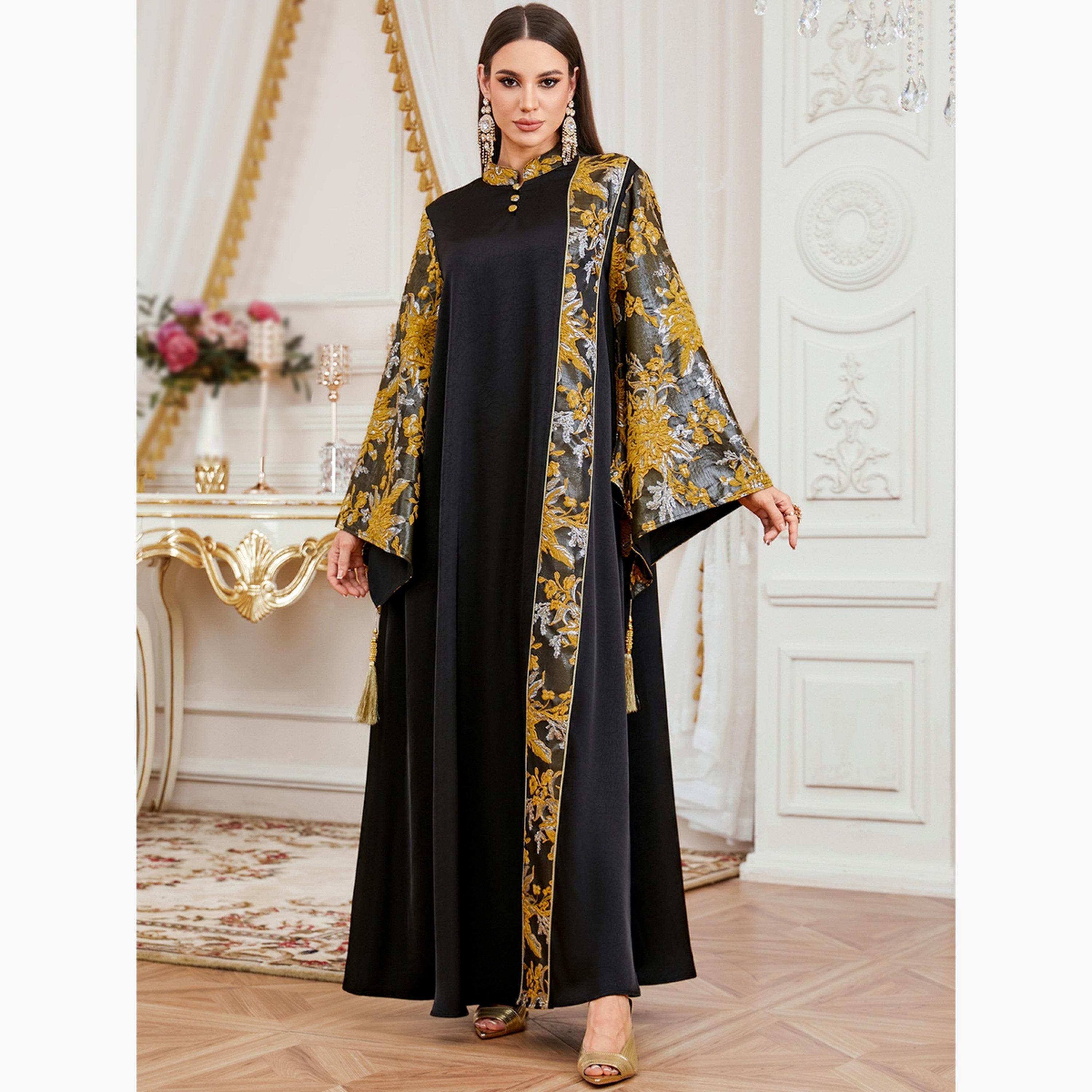 جلابية بأكمام كيمونو مطرزة-women-arabicclothing-jalabiyas-image-3