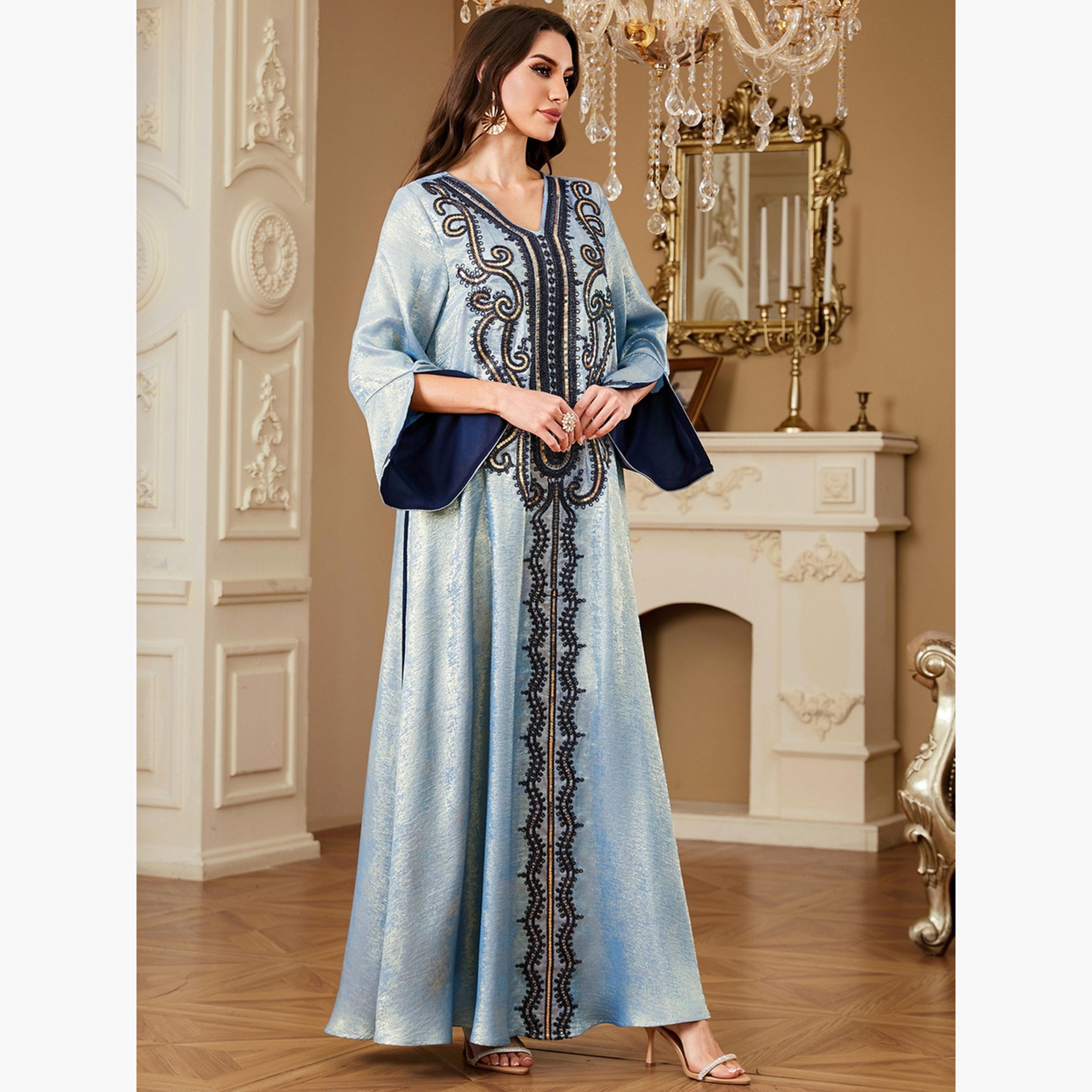 جلابية نسائية مطرزة مع حجاب-women-arabicclothing-jalabiyas-image-5