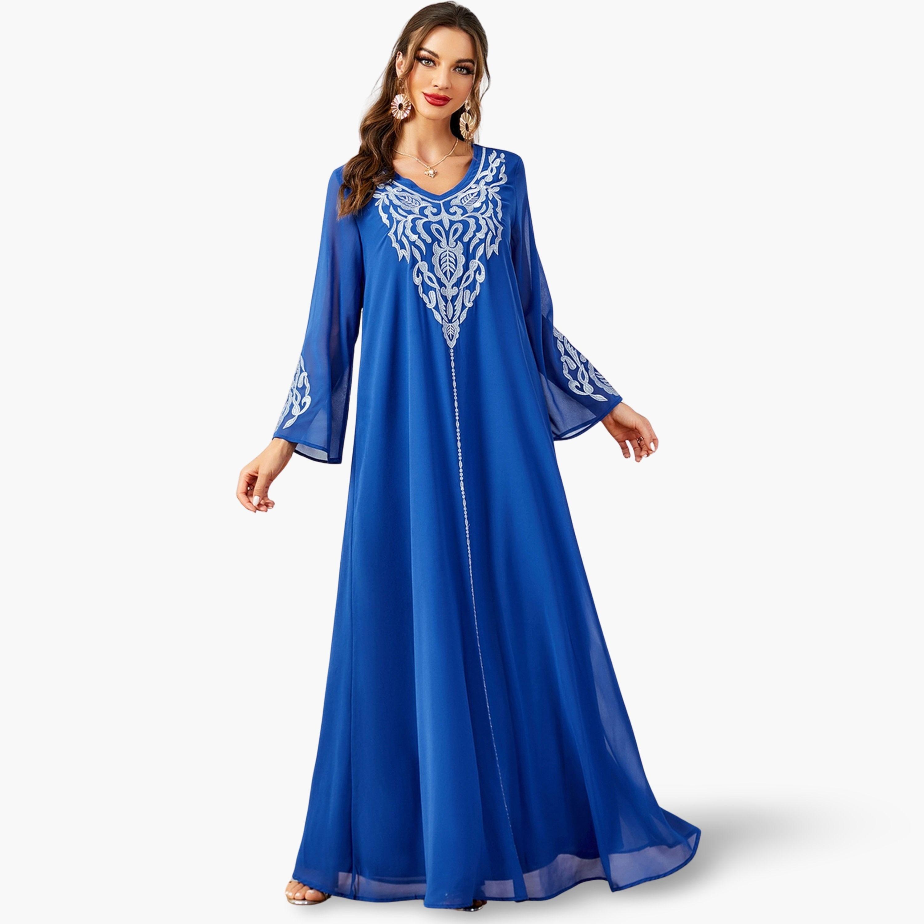 جلابية نسائية مطرزة مع حجاب-women-arabicclothing-jalabiyas-image-1