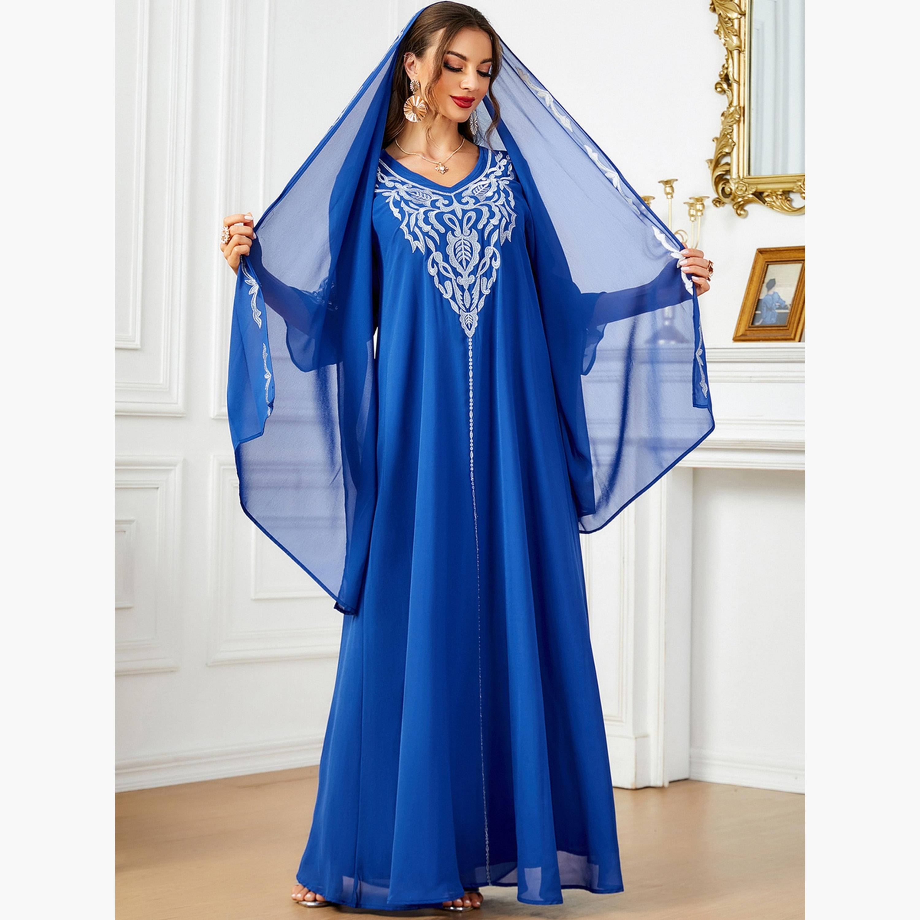 جلابية نسائية مطرزة مع حجاب-women-arabicclothing-jalabiyas-image-2