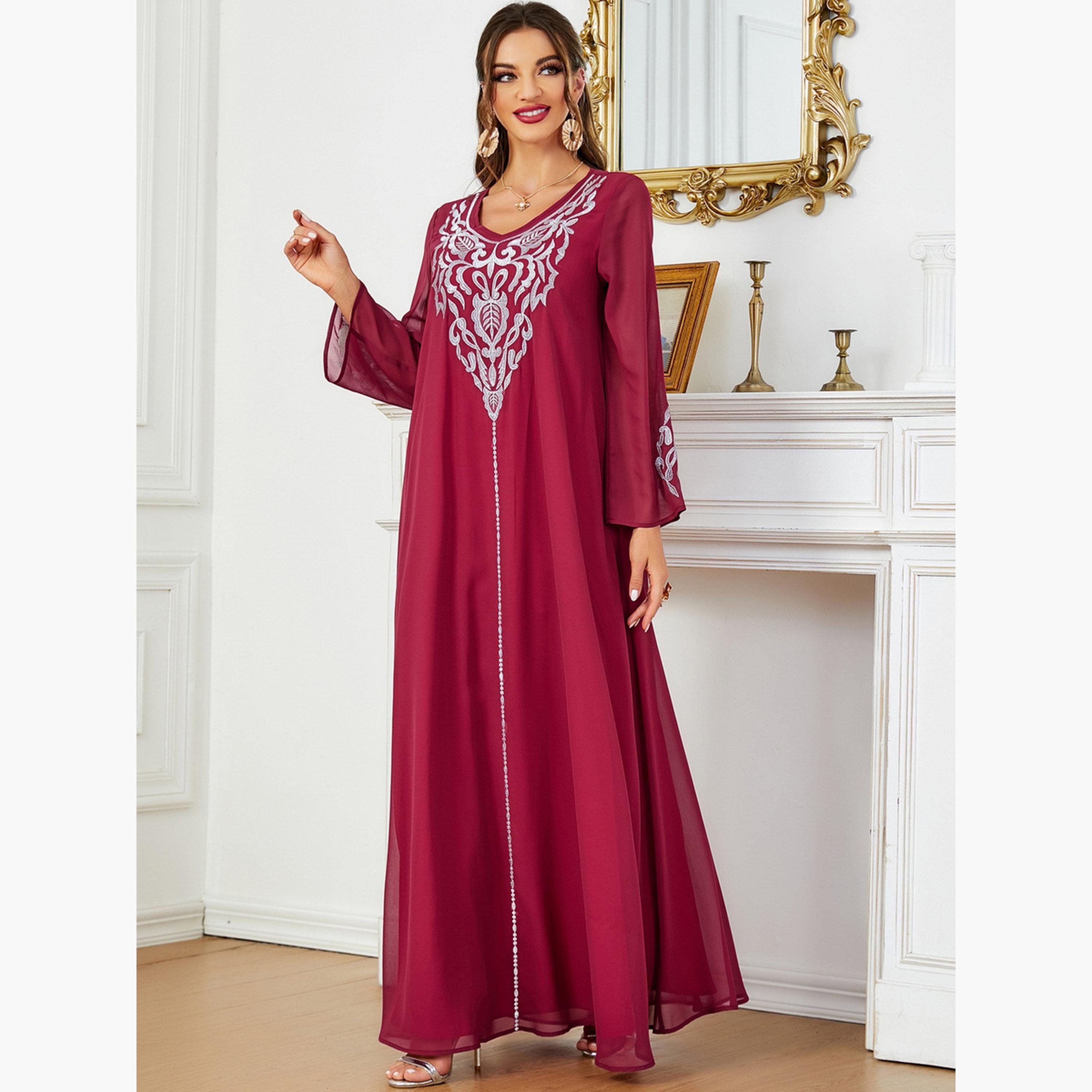 جلابية نسائية مطرزة مع حجاب-women-arabicclothing-jalabiyas-image-6