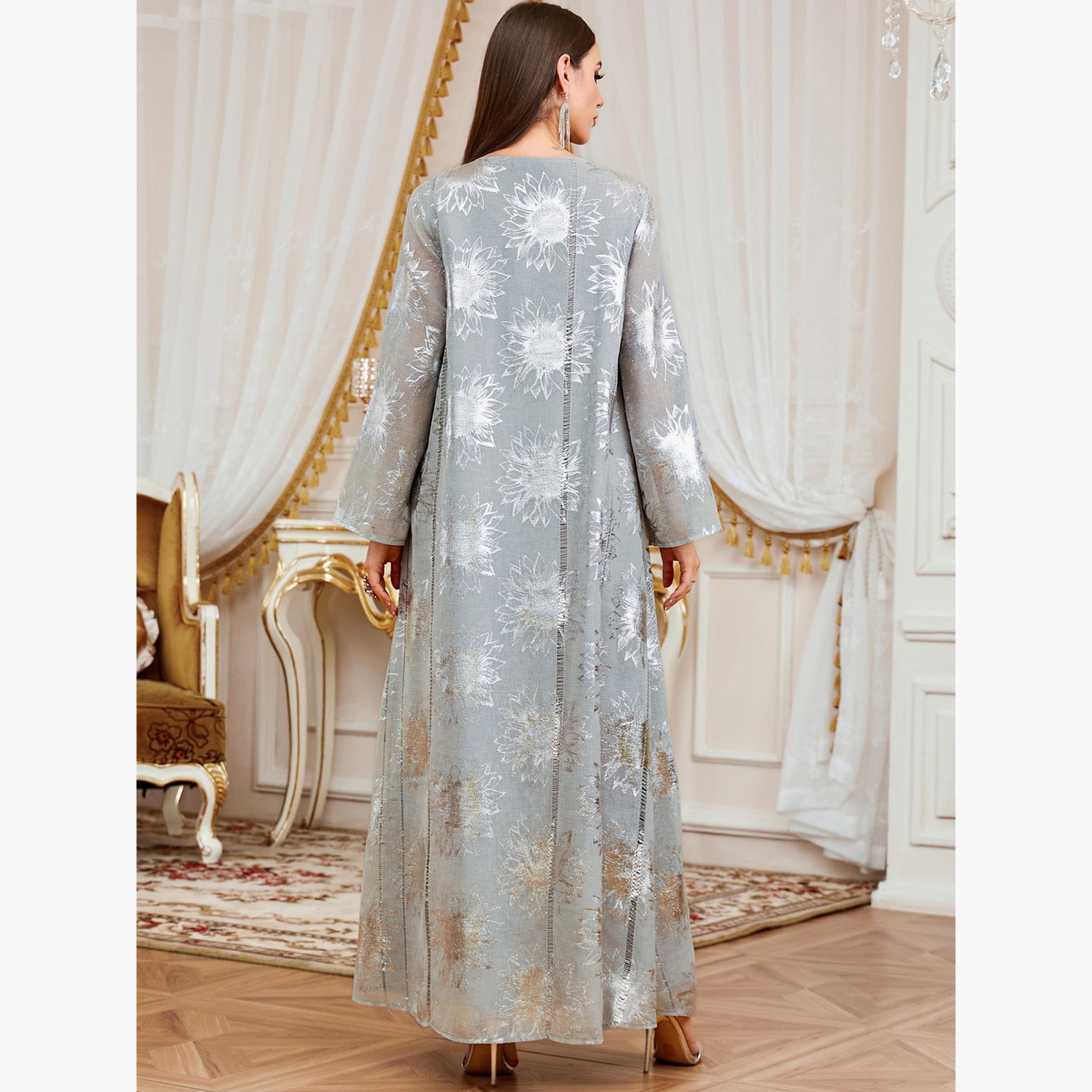 Take Two Women Green Floral Jacquard Jalabiya-women-arabicclothing-jalabiyas-image-4