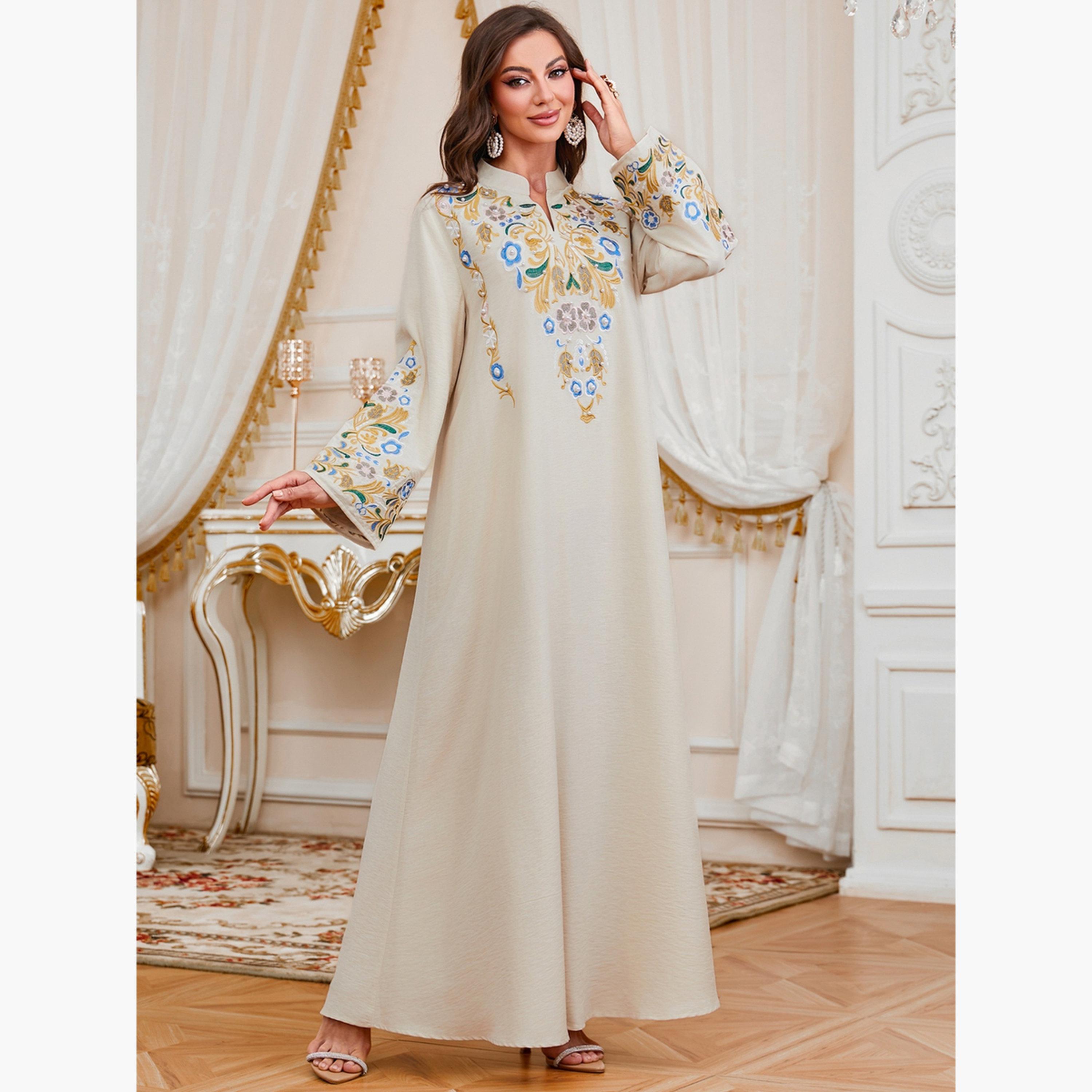 Take Two Women Embroidered Faux Pearl Jalabiya-women-arabicclothing-jalabiyas-image-5