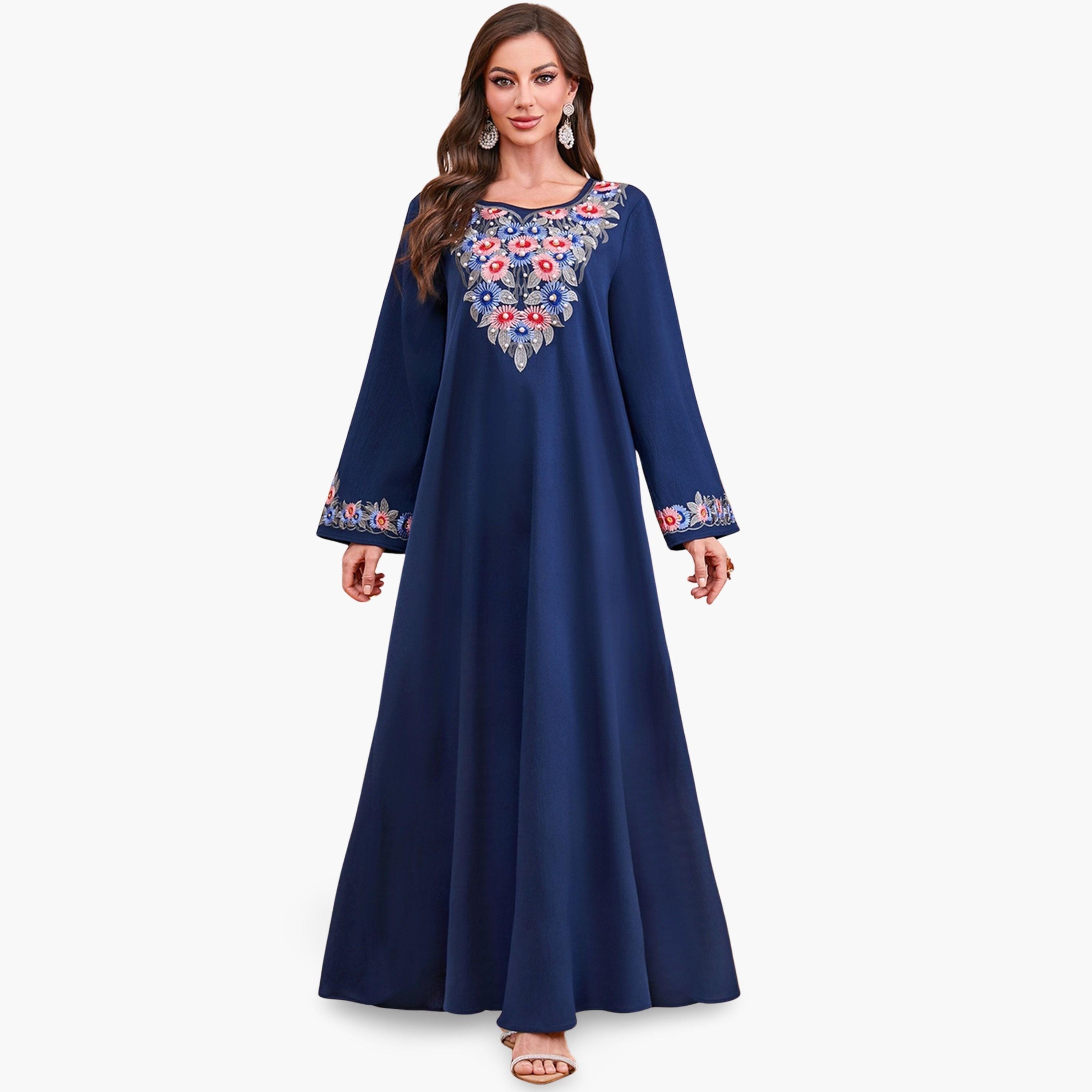 Take Two Women Embroidered Faux Pearl Jalabiya-women-arabicclothing-jalabiyas-image-1