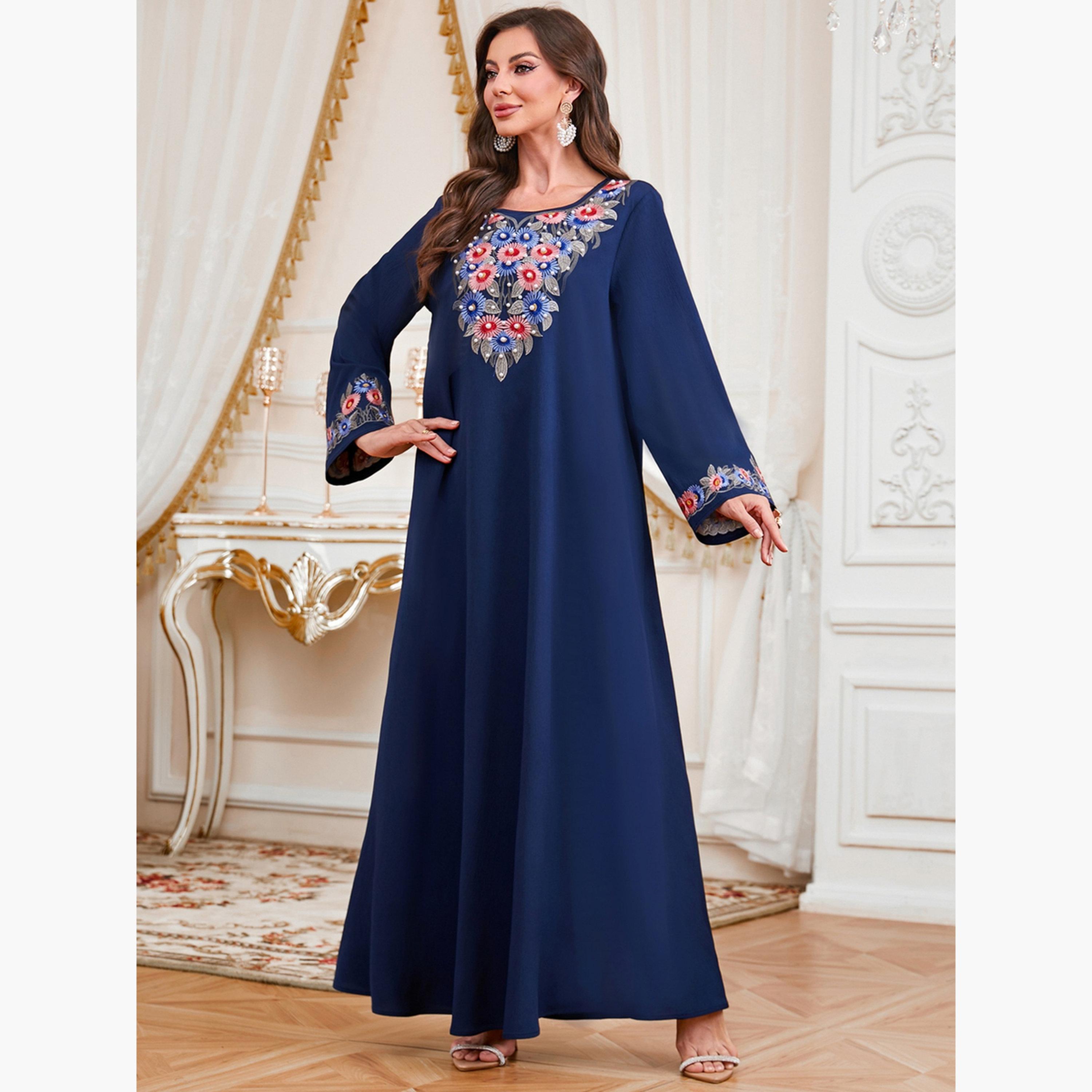 Take Two Women Embroidered Faux Pearl Jalabiya-women-arabicclothing-jalabiyas-image-2