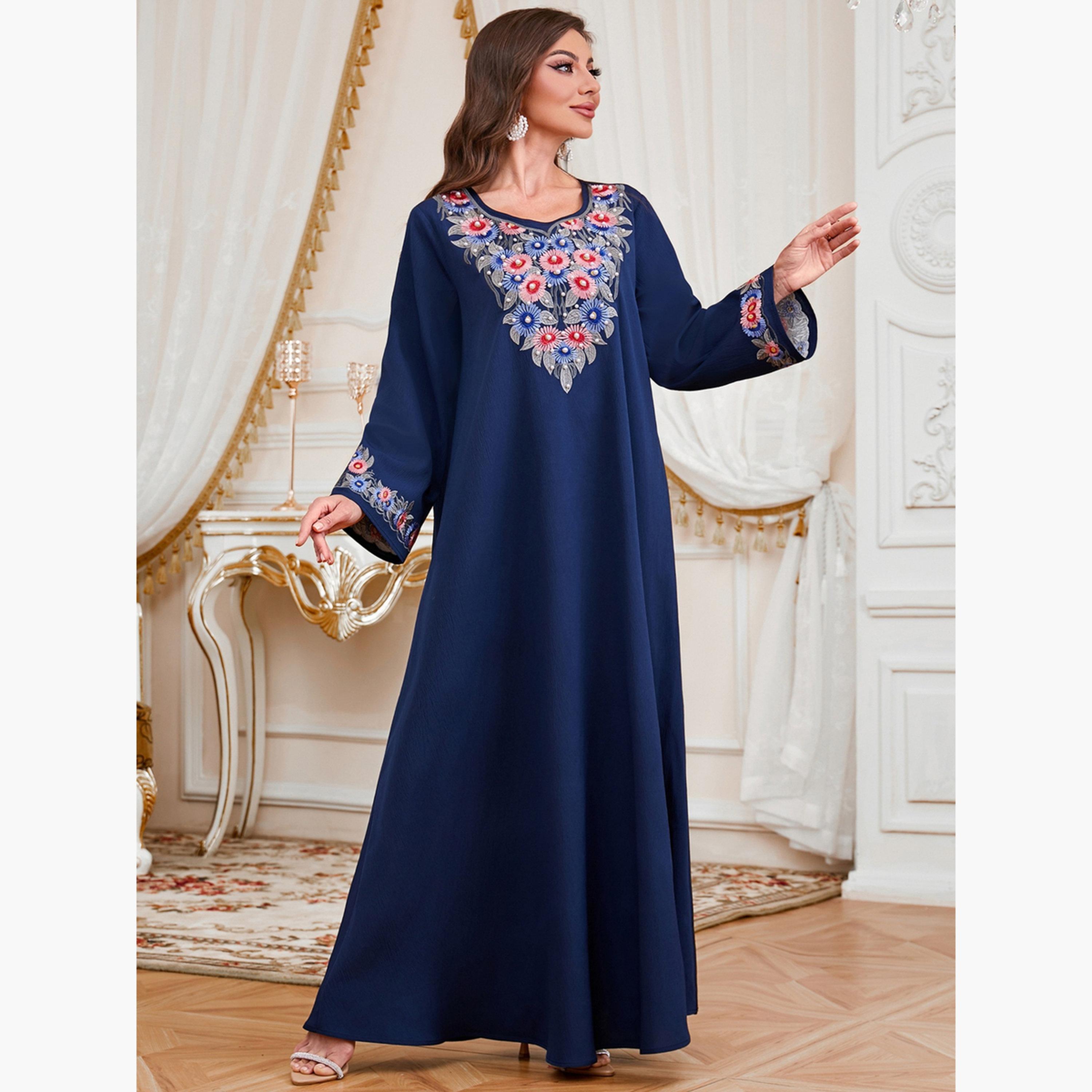 Take Two Women Embroidered Faux Pearl Jalabiya-women-arabicclothing-jalabiyas-image-5