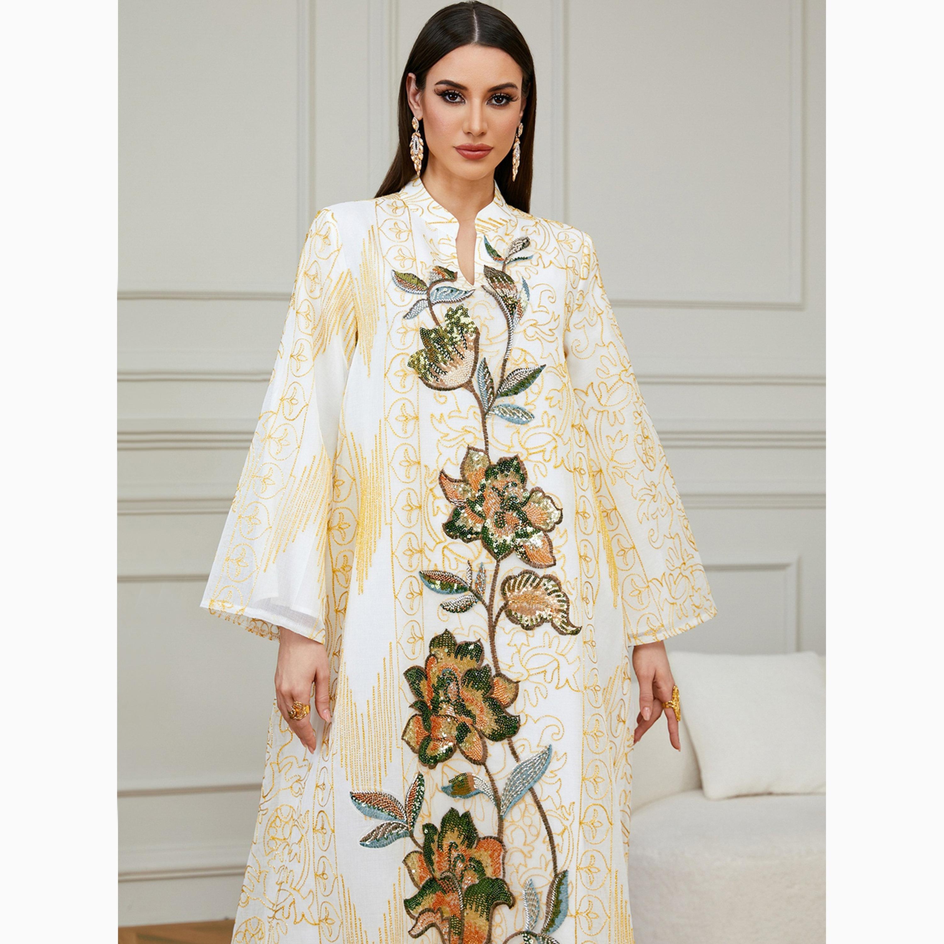 Take Two White Sequined Embroidered Jalabiya-women-arabicclothing-jalabiyas-image-5