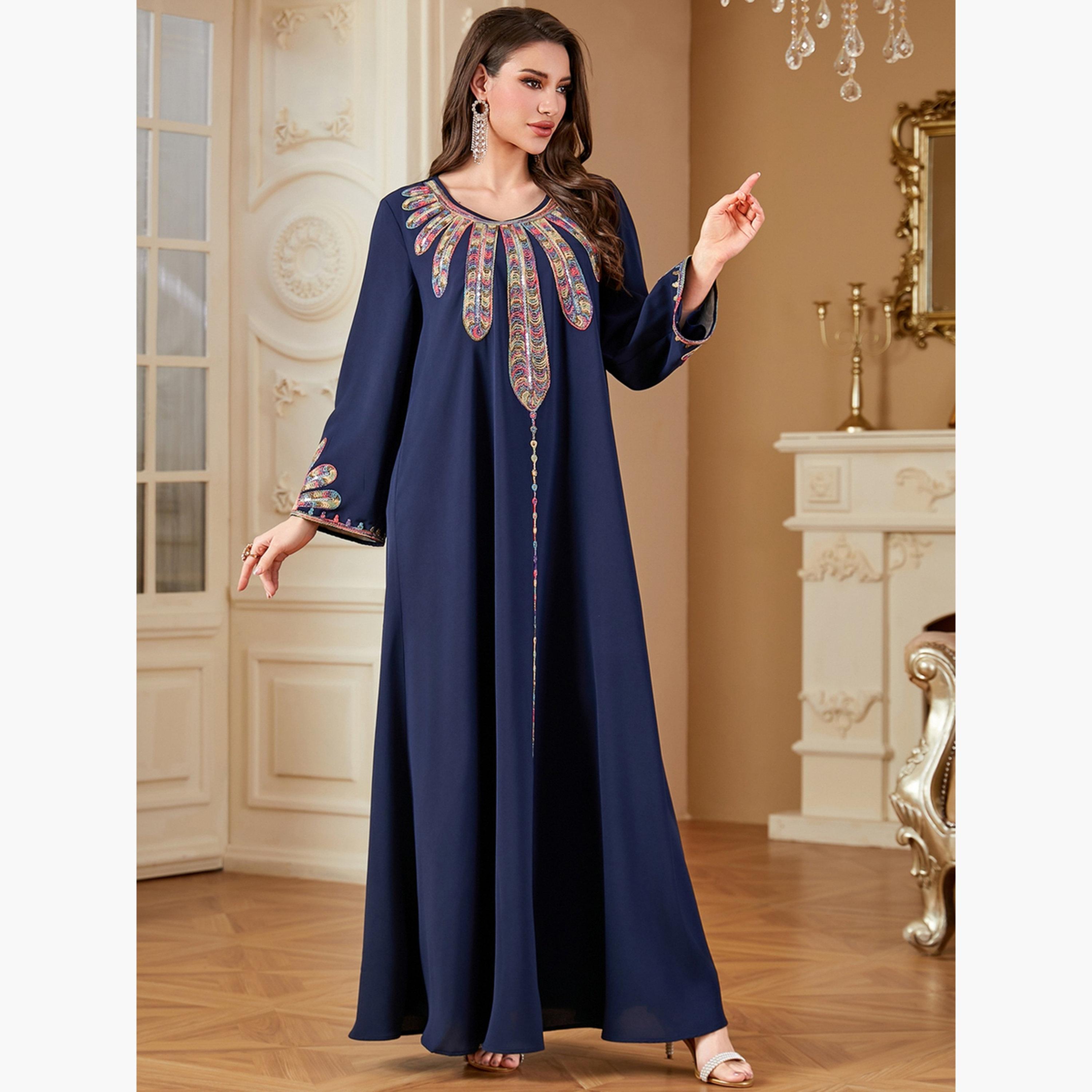Take Two Women Sequin Panel Long Sleeve Jalabiya-women-arabicclothing-jalabiyas-image-4