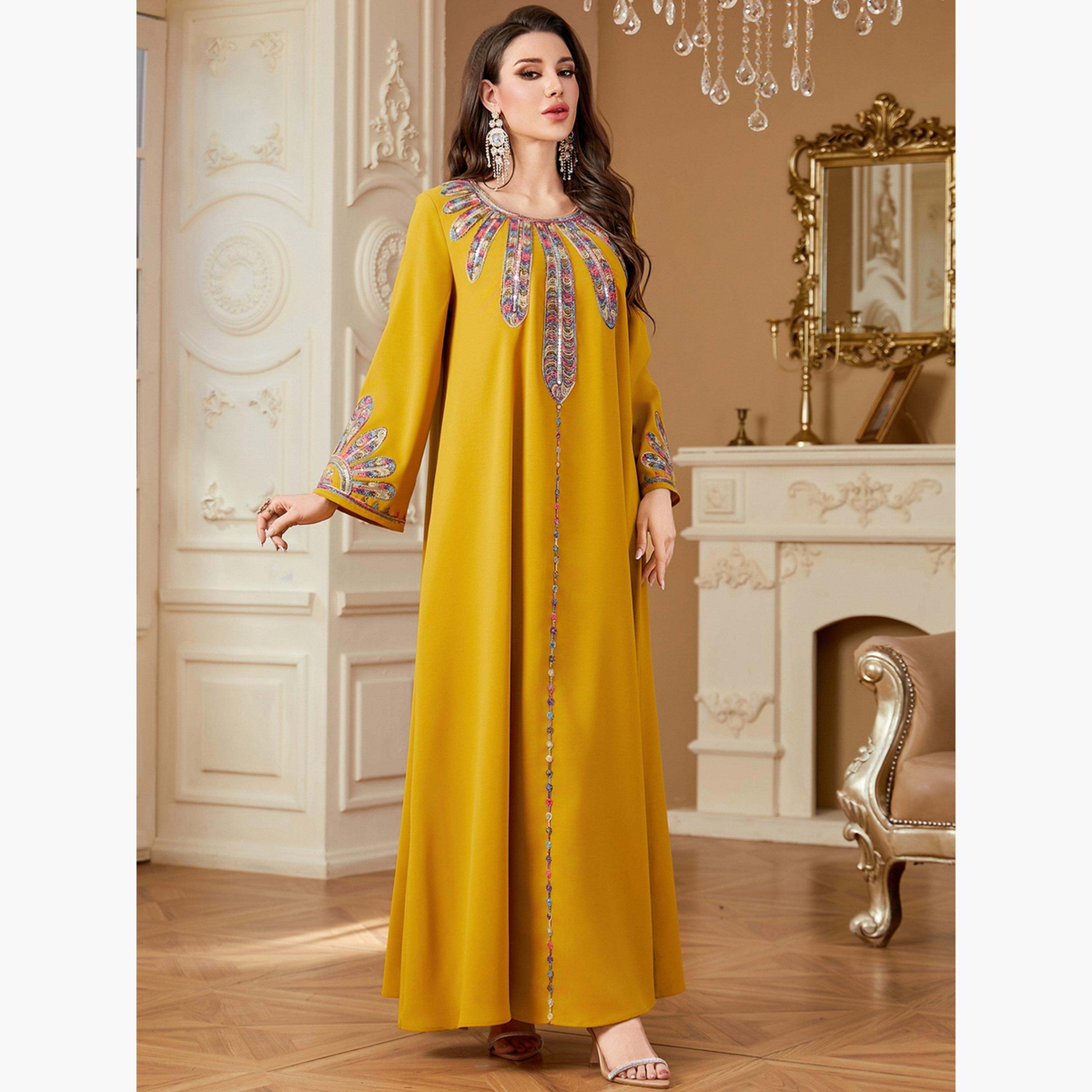 Take Two Women Sequin Panel Long Sleeve Jalabiya-women-arabicclothing-jalabiyas-image-4