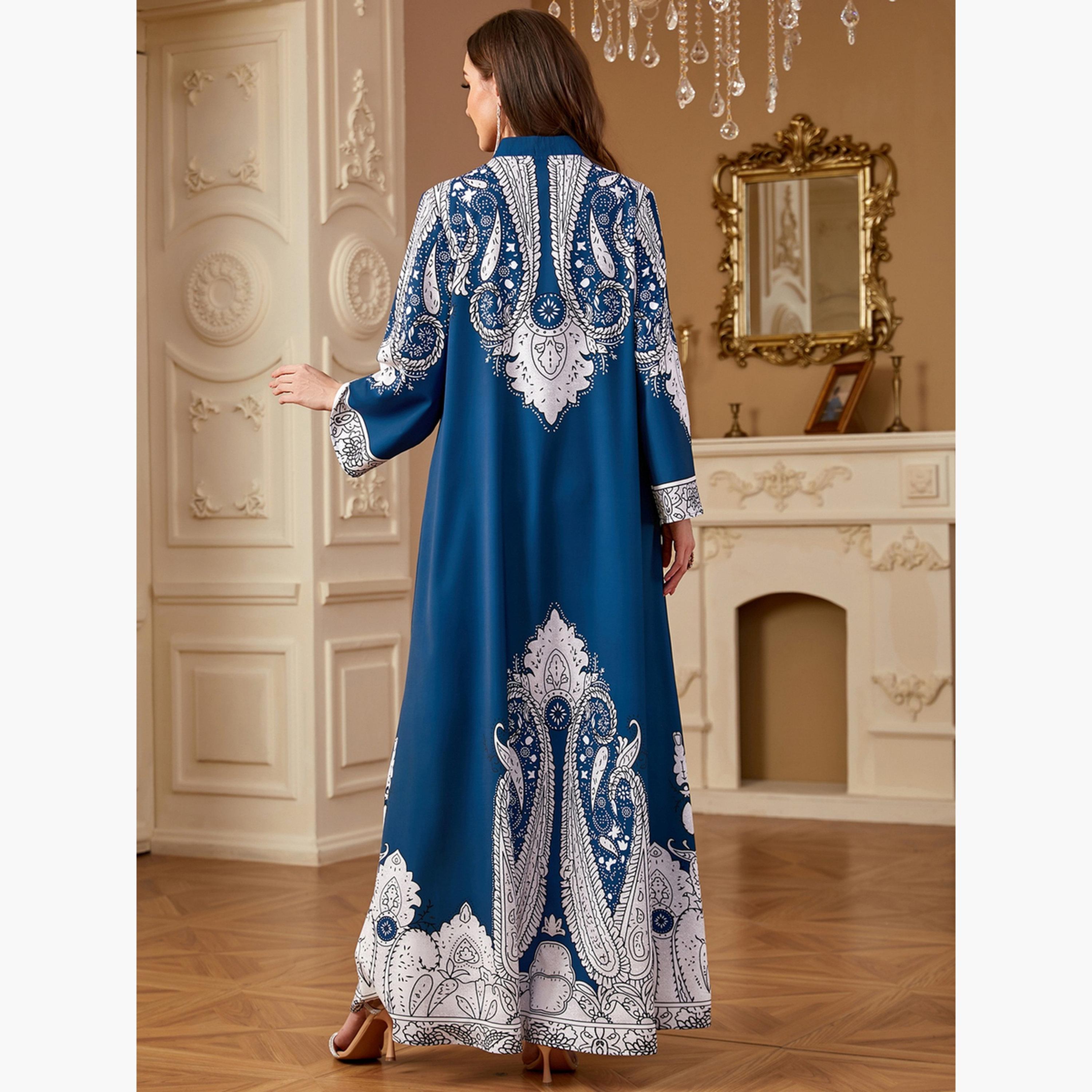جلابية نسائية بأكمام طويلة وطبعة بيزلي-women-arabicclothing-jalabiyas-image-3