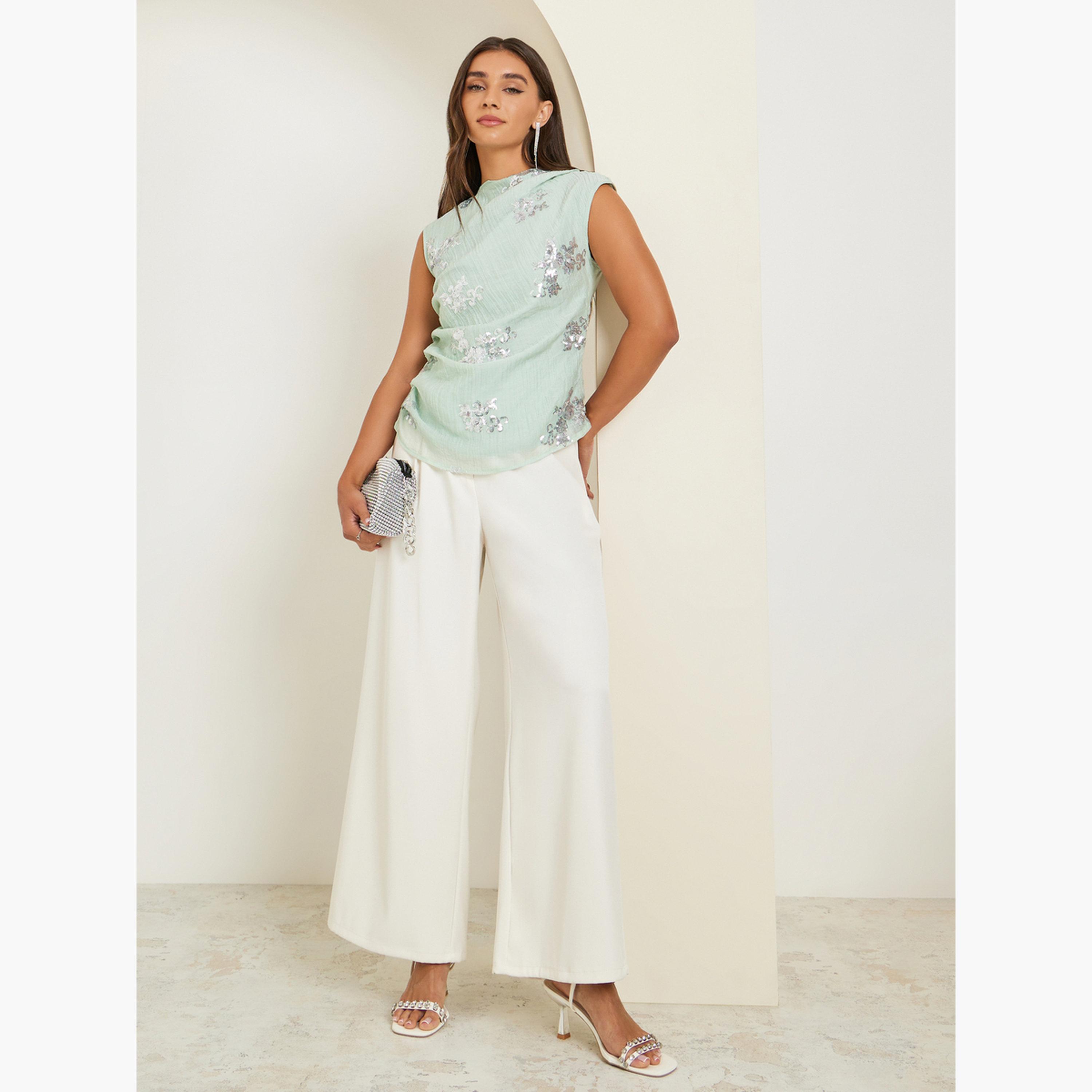 بلوزة بلا أكمام مزينة بالترتر-women-clothing-shirtsandblouses-blouses-image-2