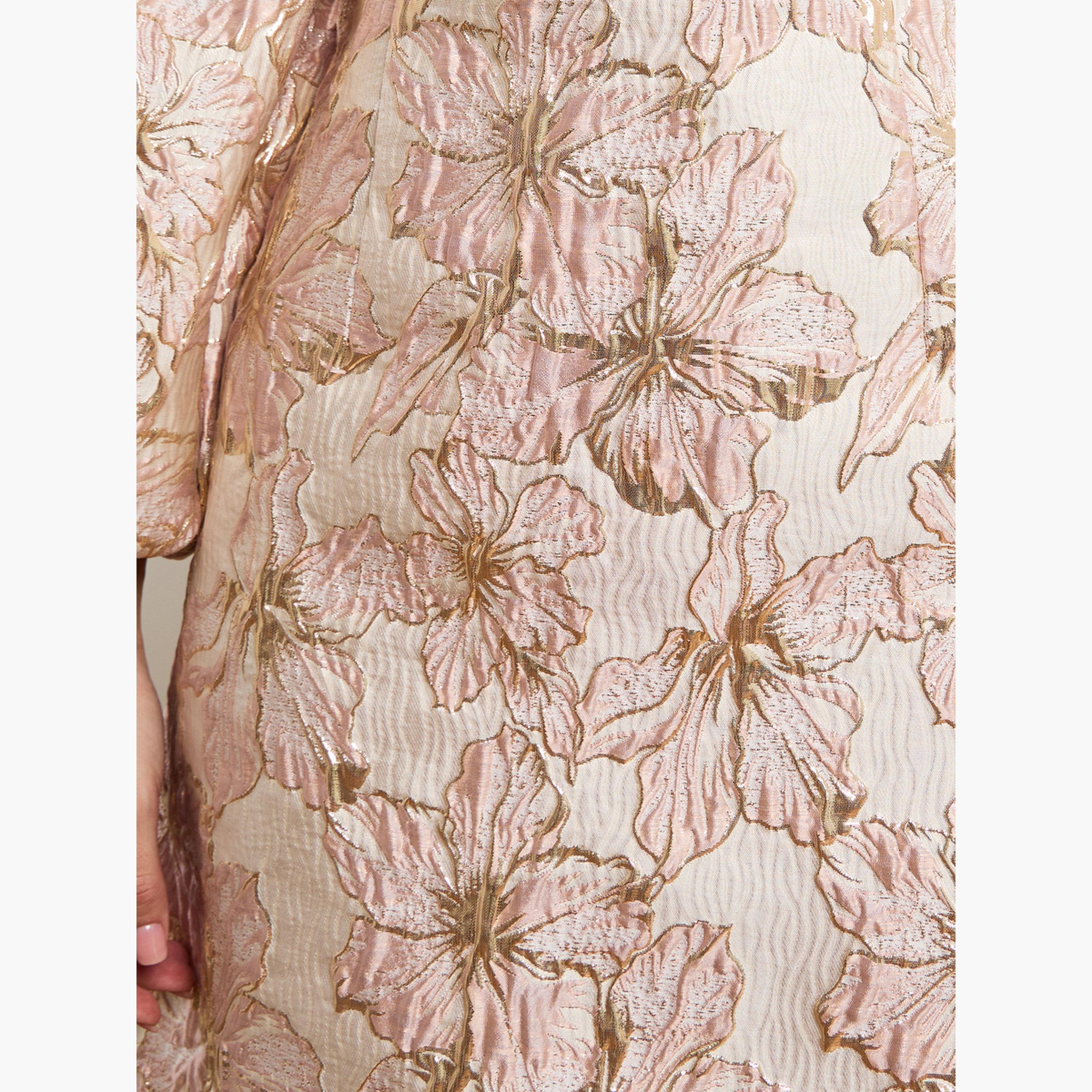 فستان طويل بتفاصيل جاكار بلون ذهبي-women-clothing-dresses-image-6
