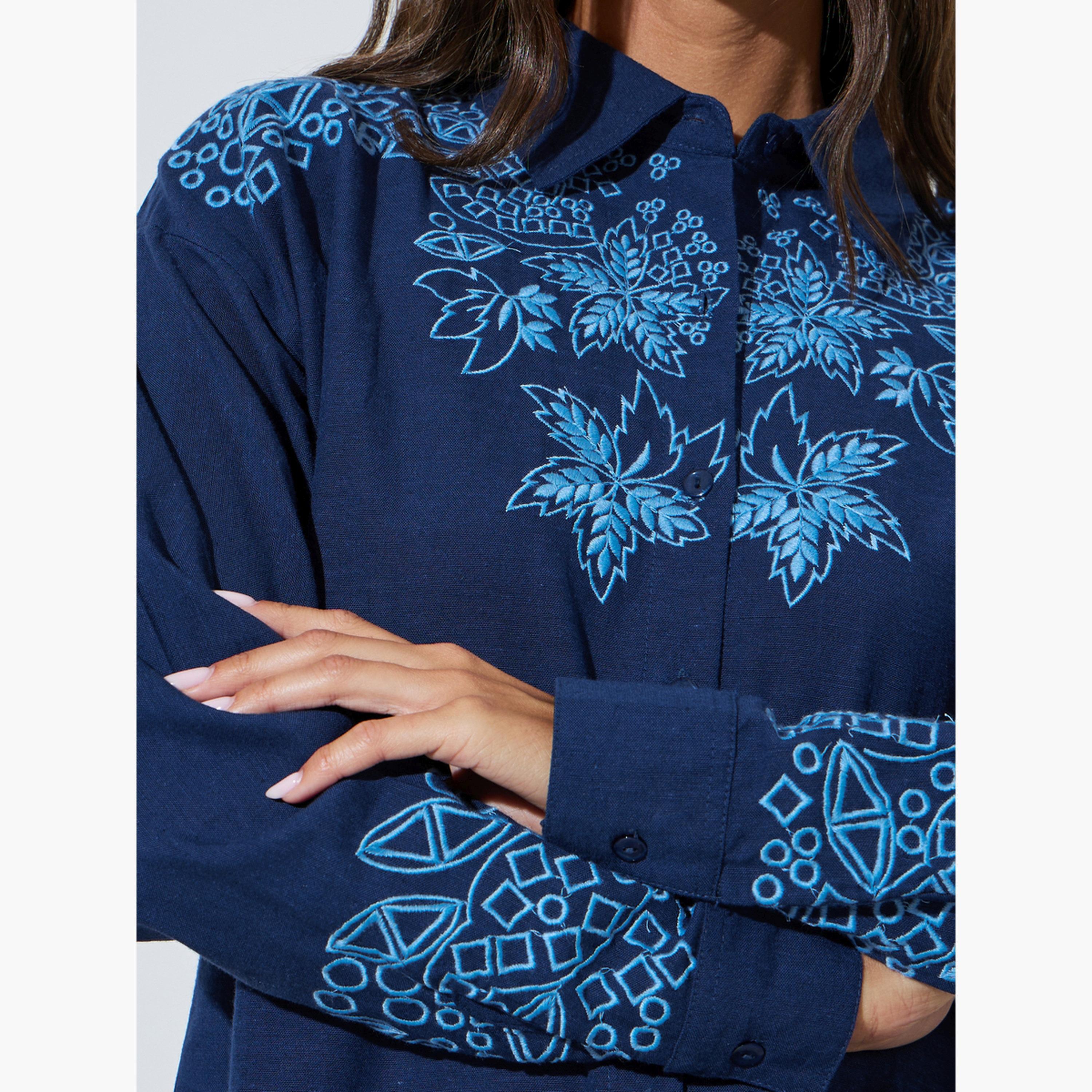 بلوزة أكمام طويلة مطرزة بقصة مريحة-women-clothing-shirtsandblouses-shirts-image-5