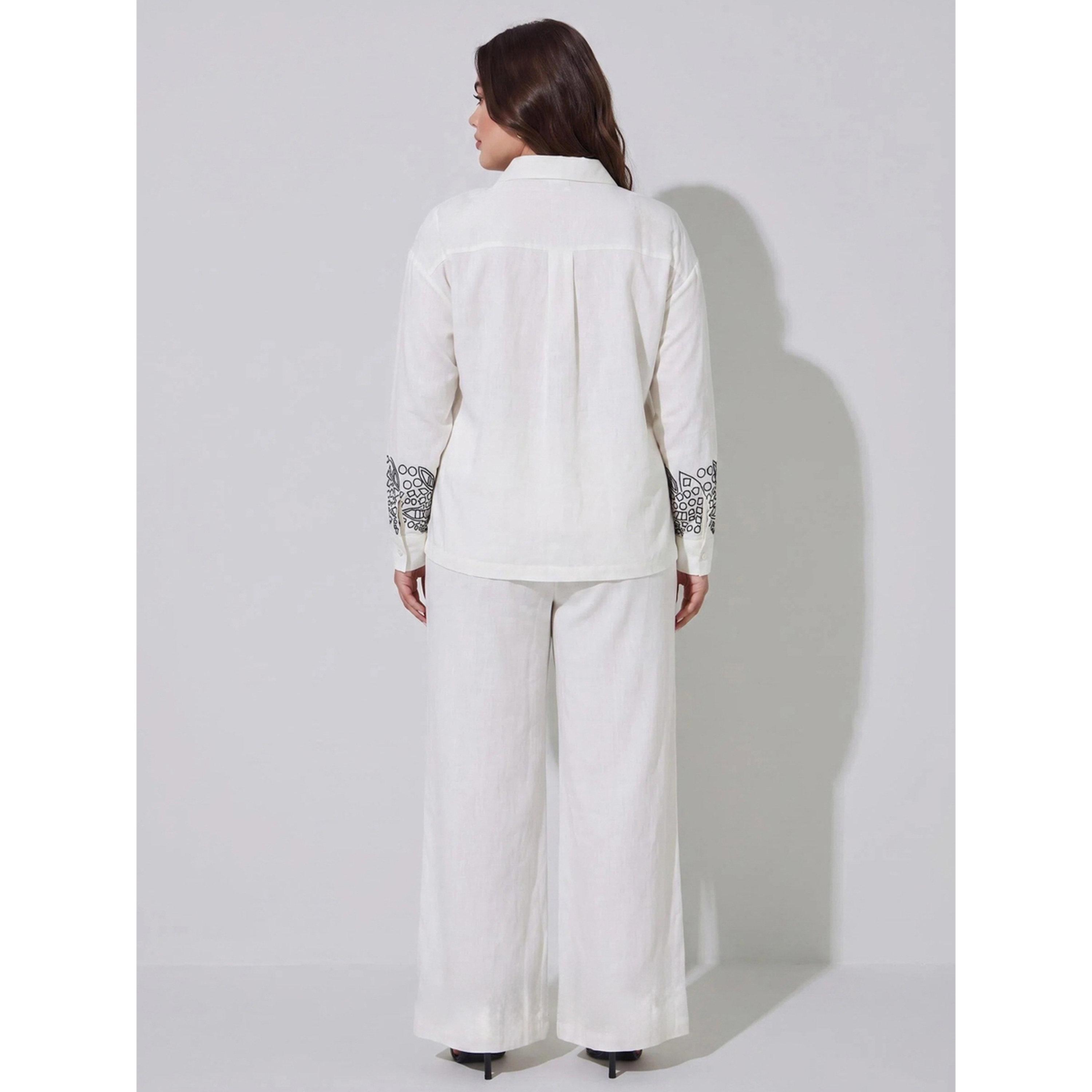 Styli Off White Embroidered Long Sleeve Relaxed Fit Shirt-women-clothing-shirtsandblouses-shirts-image-3