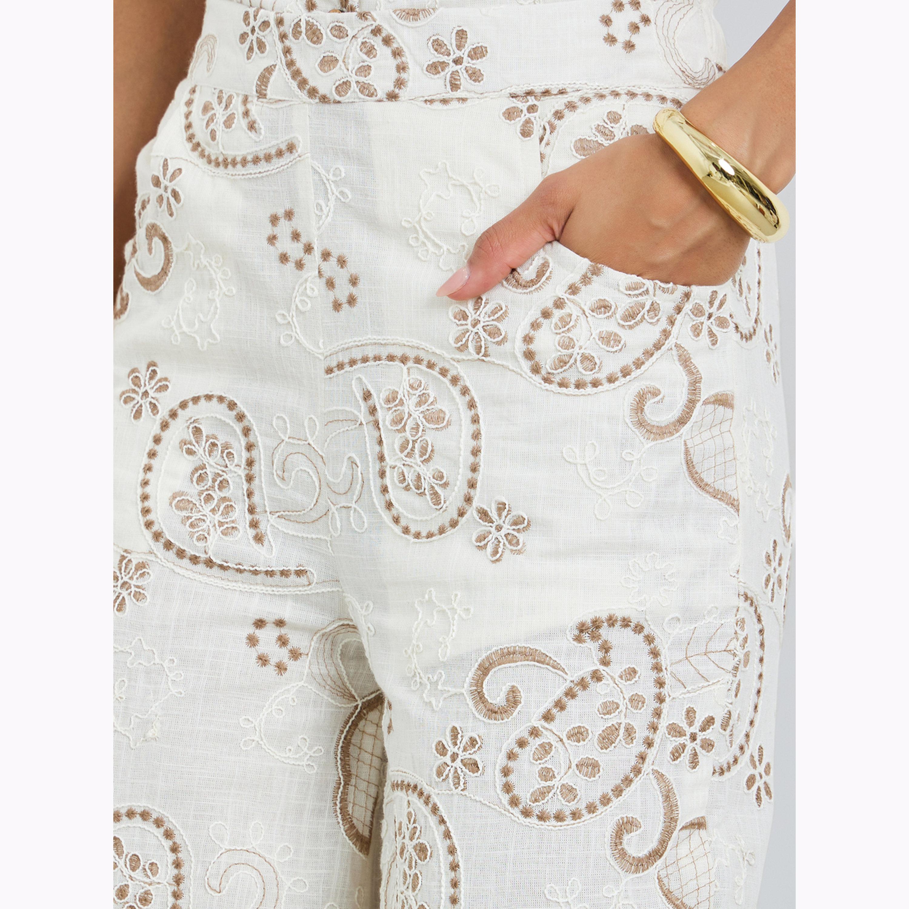 Styli Off White Embroidered Wide Leg Pants-women-clothing-bottoms-joggers-image-3