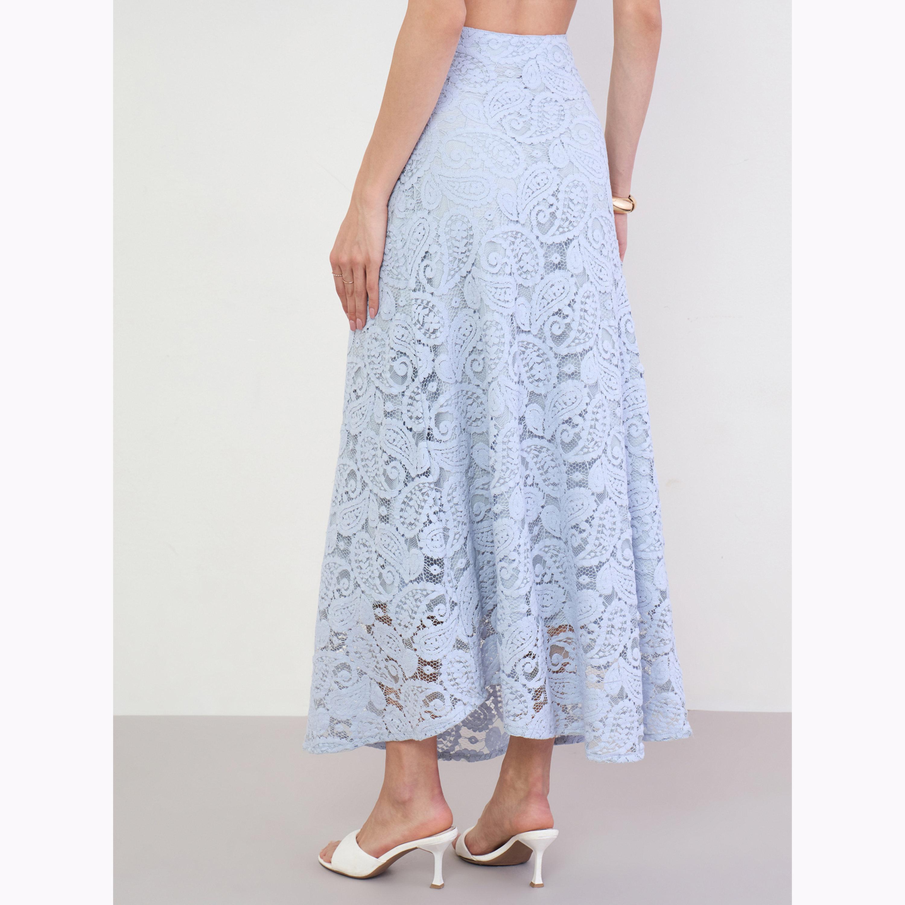 Styli Blue Paisley Lace A-Line Maxi Skirt-women-clothing-bottoms-skirts-image-4