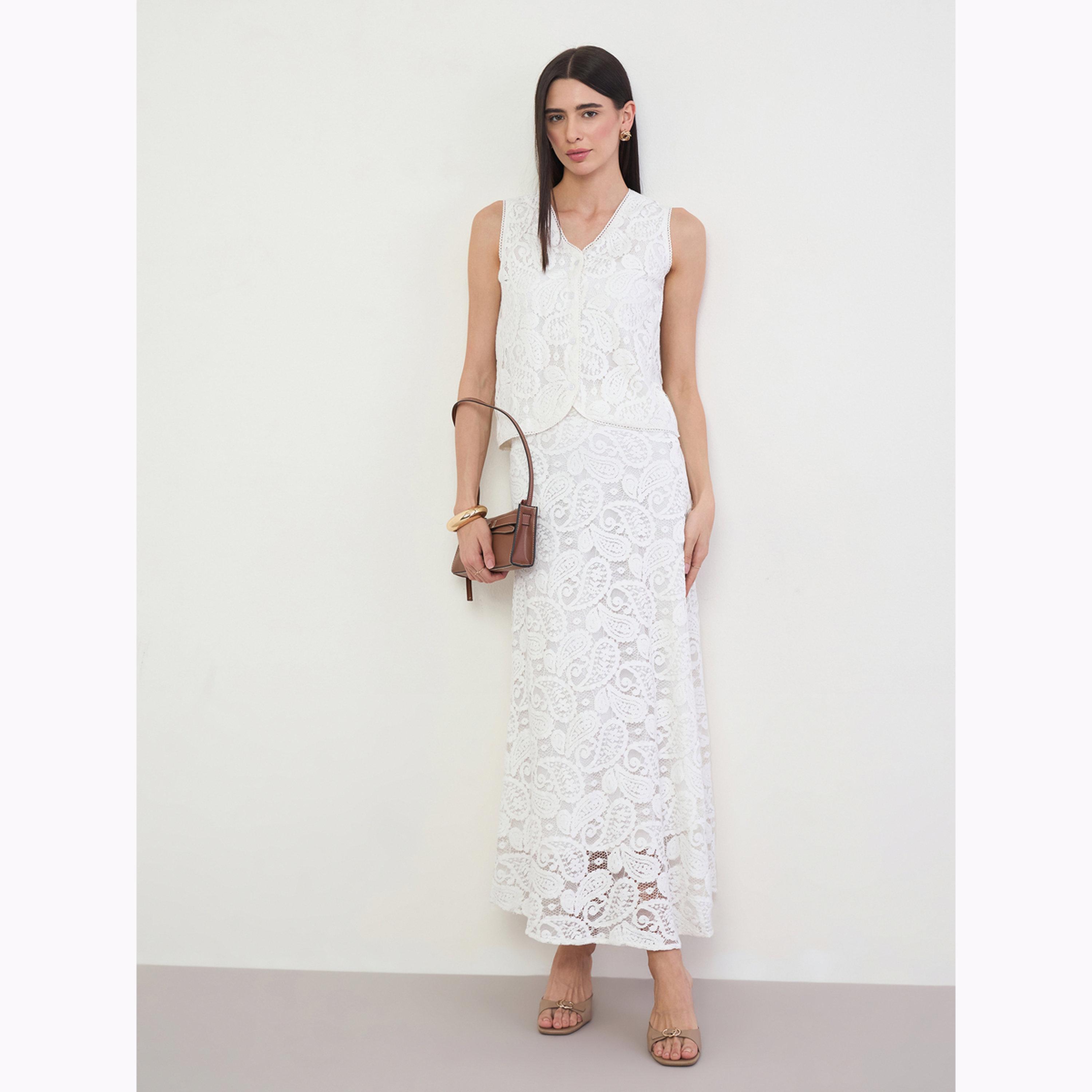 Styli Off White Paisley Lace A-Line Maxi Skirt-women-clothing-bottoms-skirts-image-2