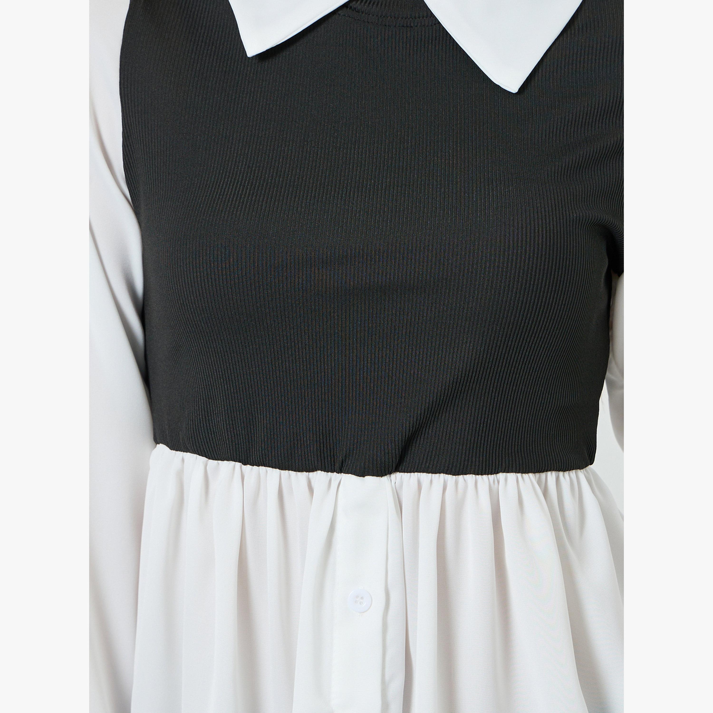 بلوزة بأكمام طويلة ونمط كتل الالوان-women-clothing-shirtsandblouses-blouses-image-4