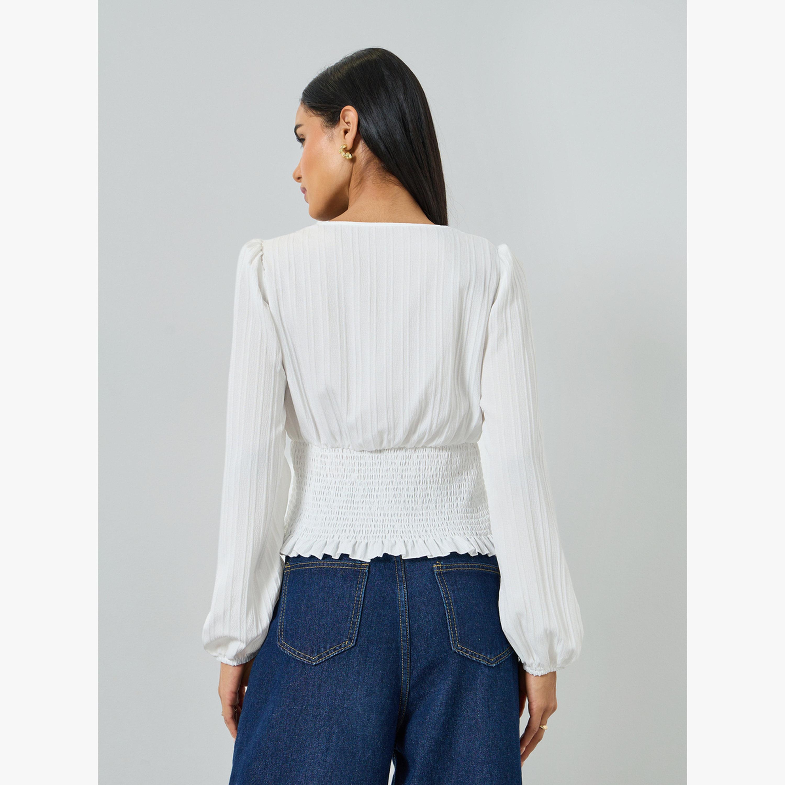 بلوزة بأكمام طويلة وحواف دانتيل-women-clothing-shirtsandblouses-blouses-image-3