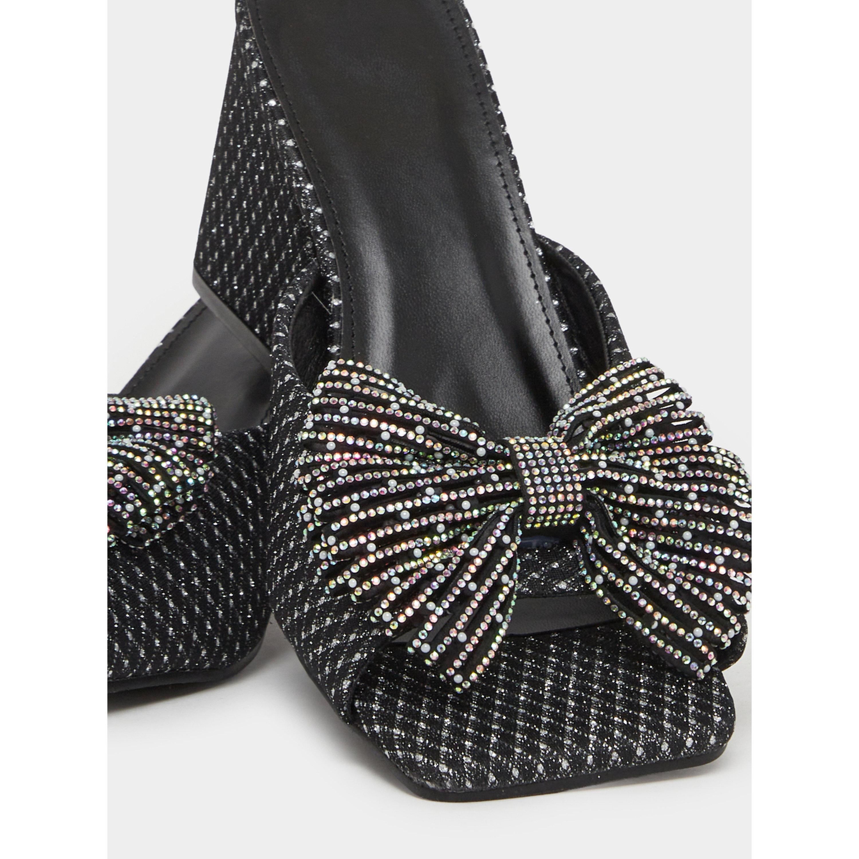 Take Two Women Black Embellished Block Heel Sandals-women-shoes-sandals-heeled-image-3