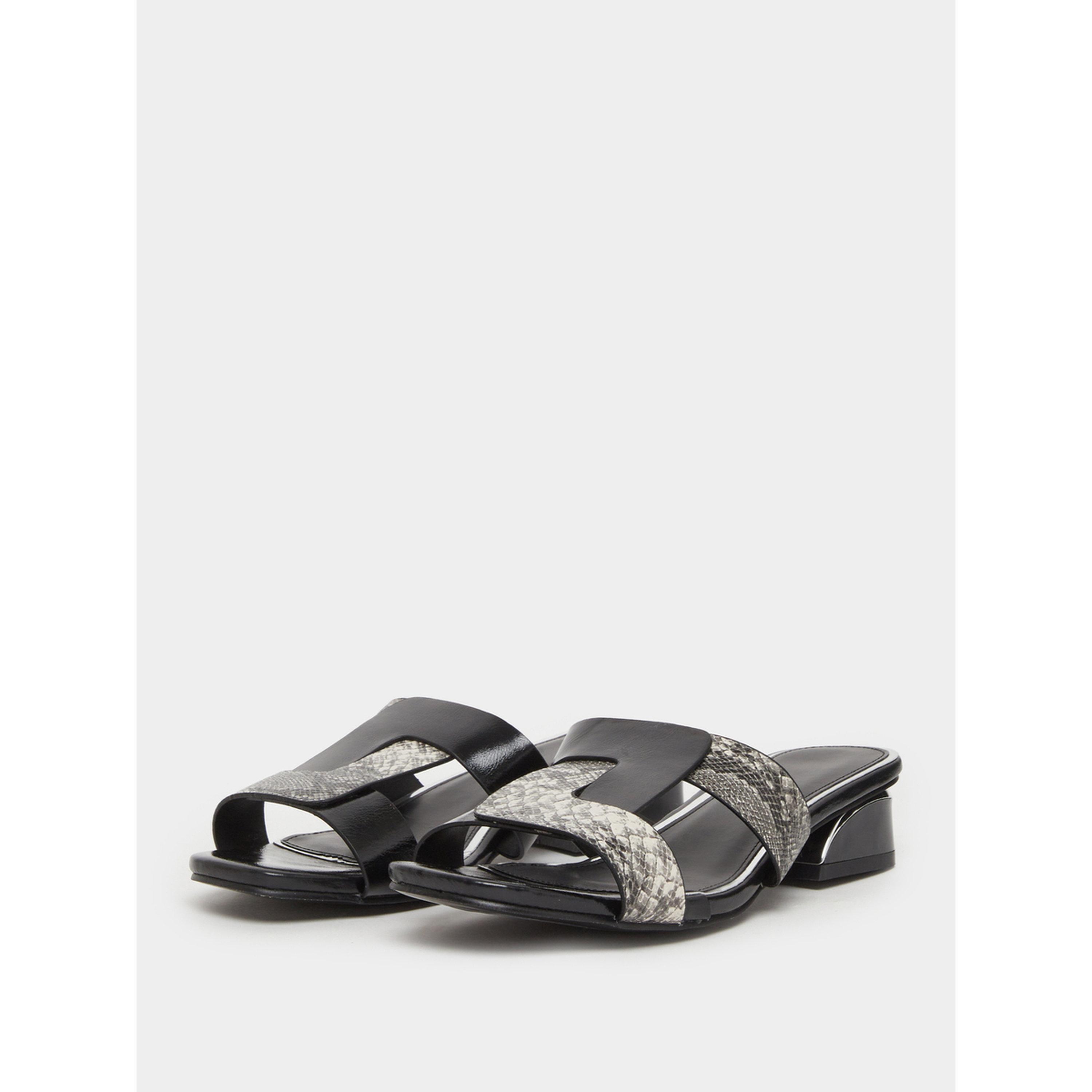 صندل نسائي أسود بنقشة جلد الثعبان وكعب سميك-women-shoes-sandals-heeled-image-1