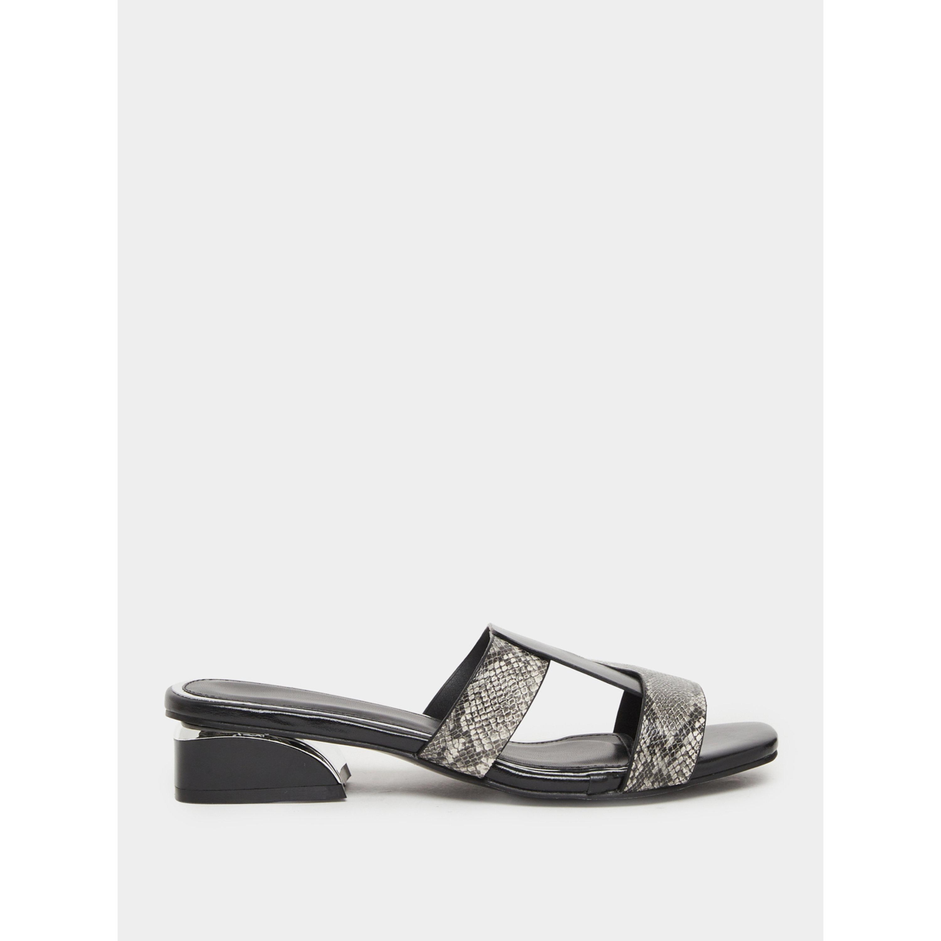 صندل نسائي أسود بنقشة جلد الثعبان وكعب سميك-women-shoes-sandals-heeled-image-2