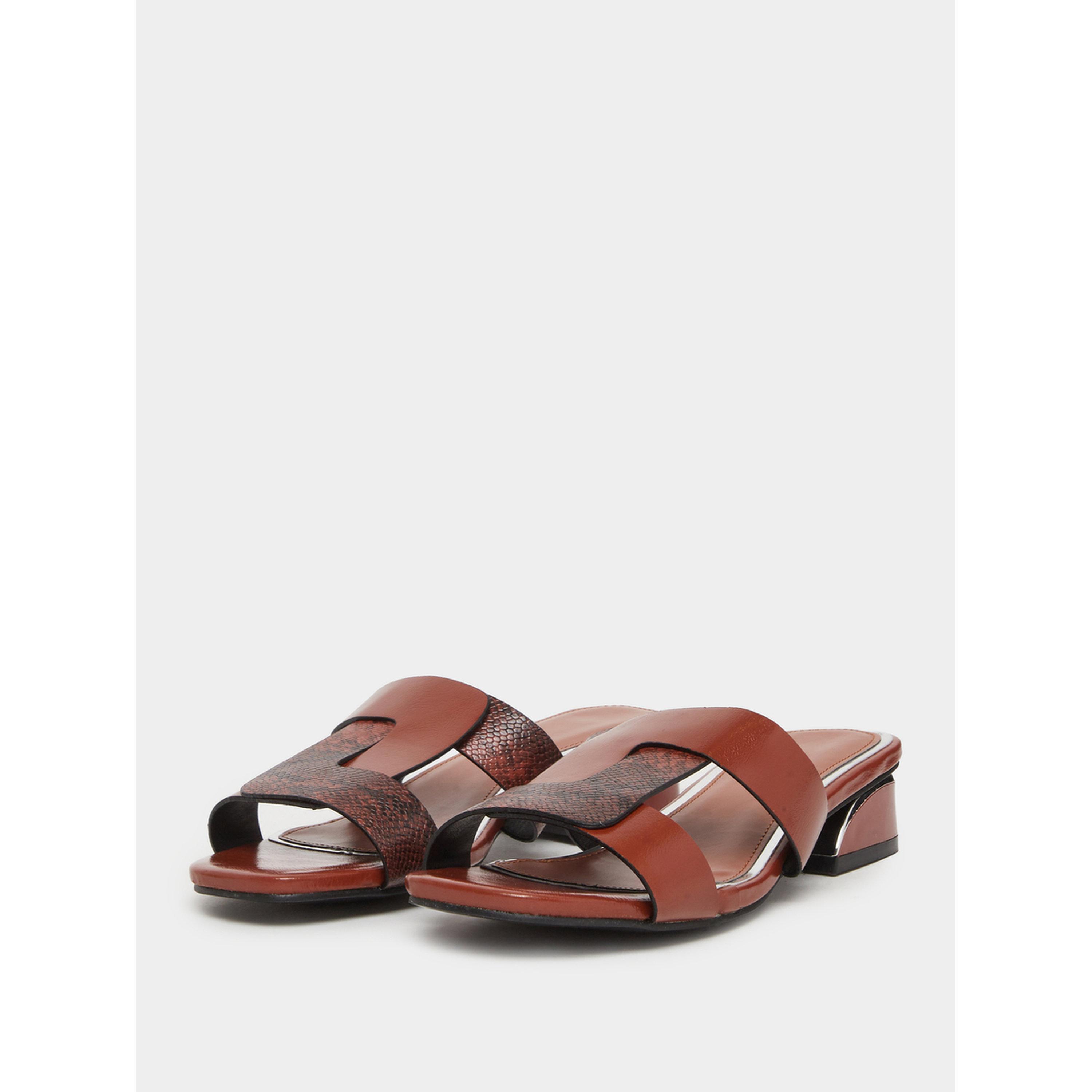 Take Two Women Brown Leather Block Heel Sandals-women-shoes-sandals-heeled-image-1