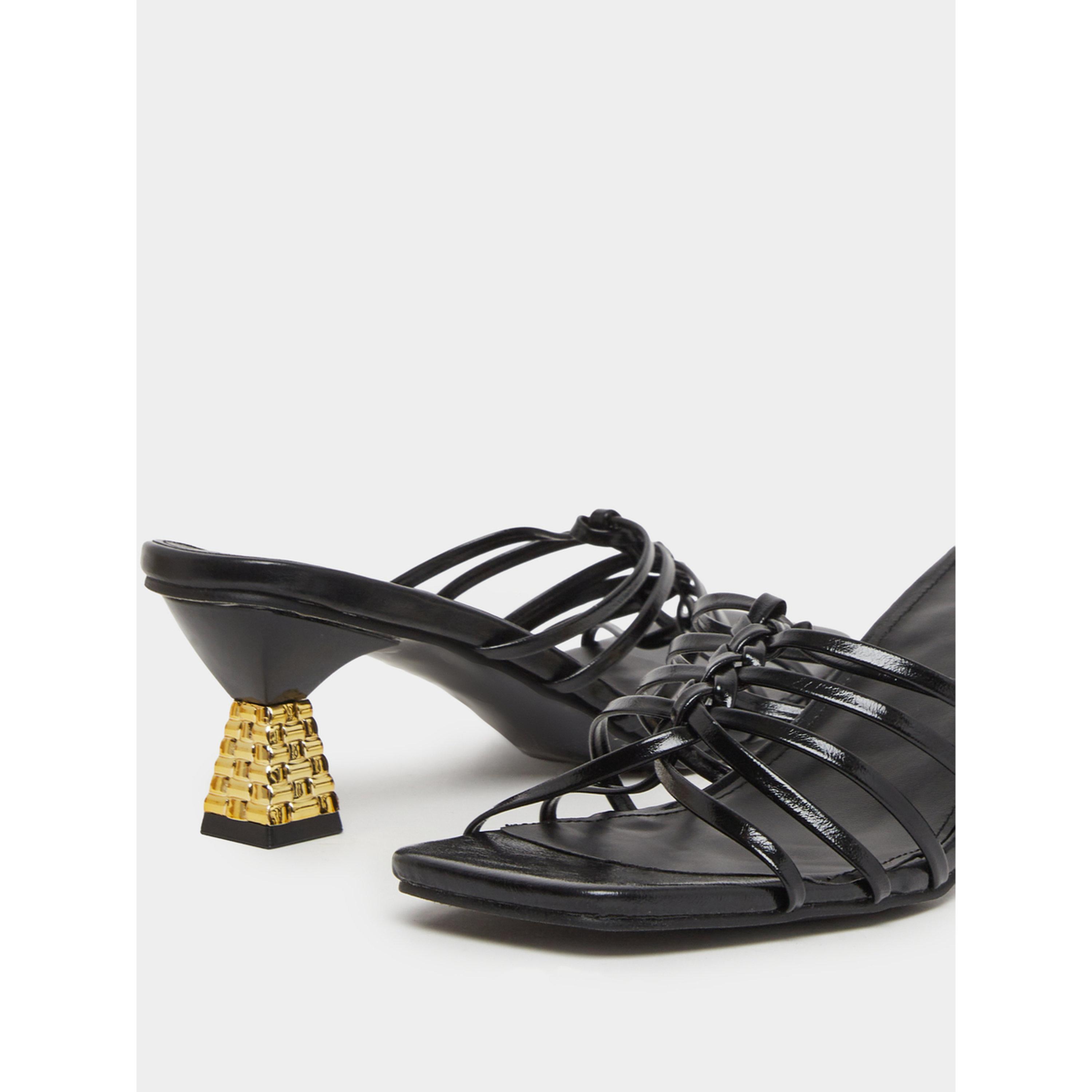 صندل نسائي أسود بسيور وكعب قصير كيتن هيل-women-shoes-sandals-heeled-image-3