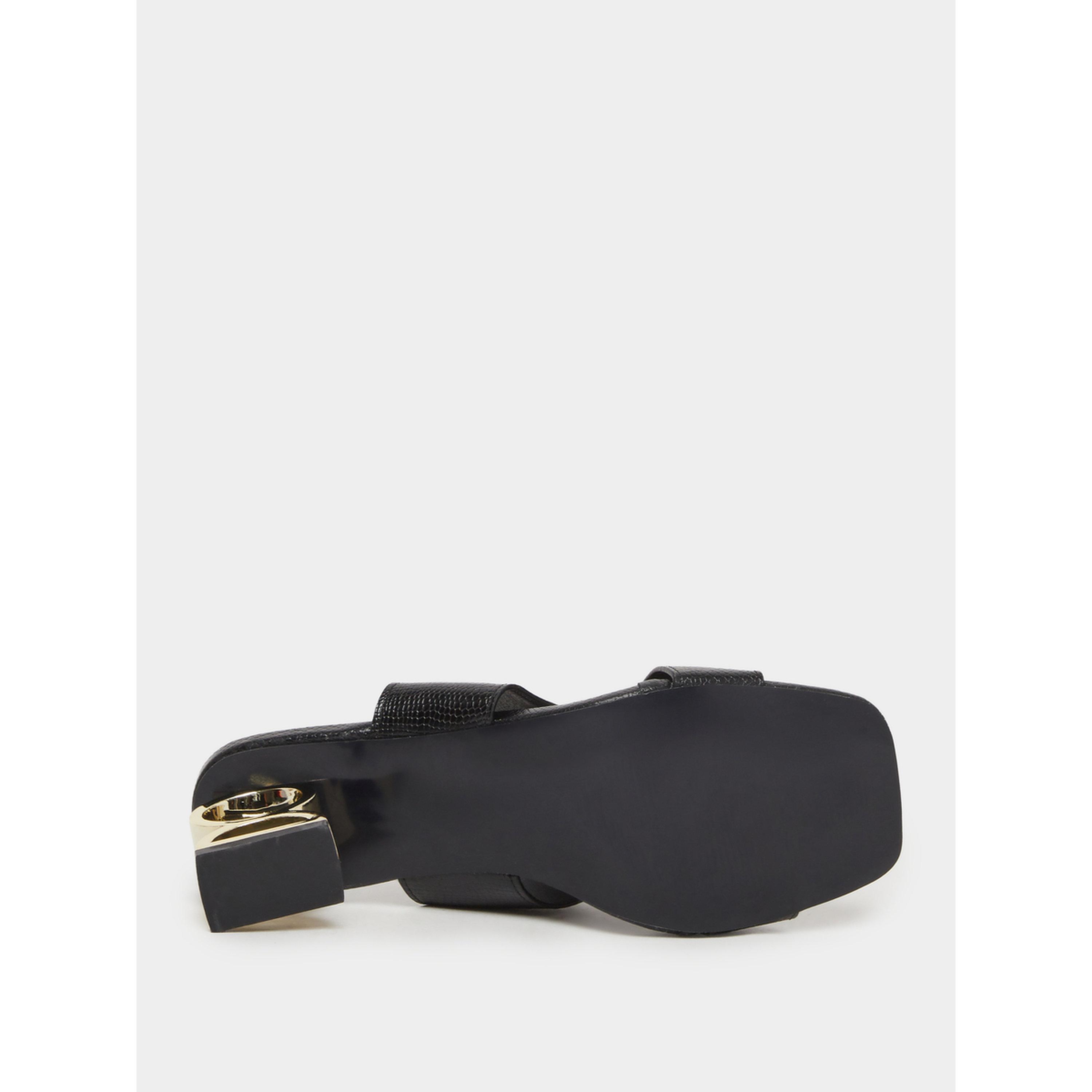 Take Two Women Black Textured Mid-Heel Sandals-women-shoes-sandals-heeled-image-5