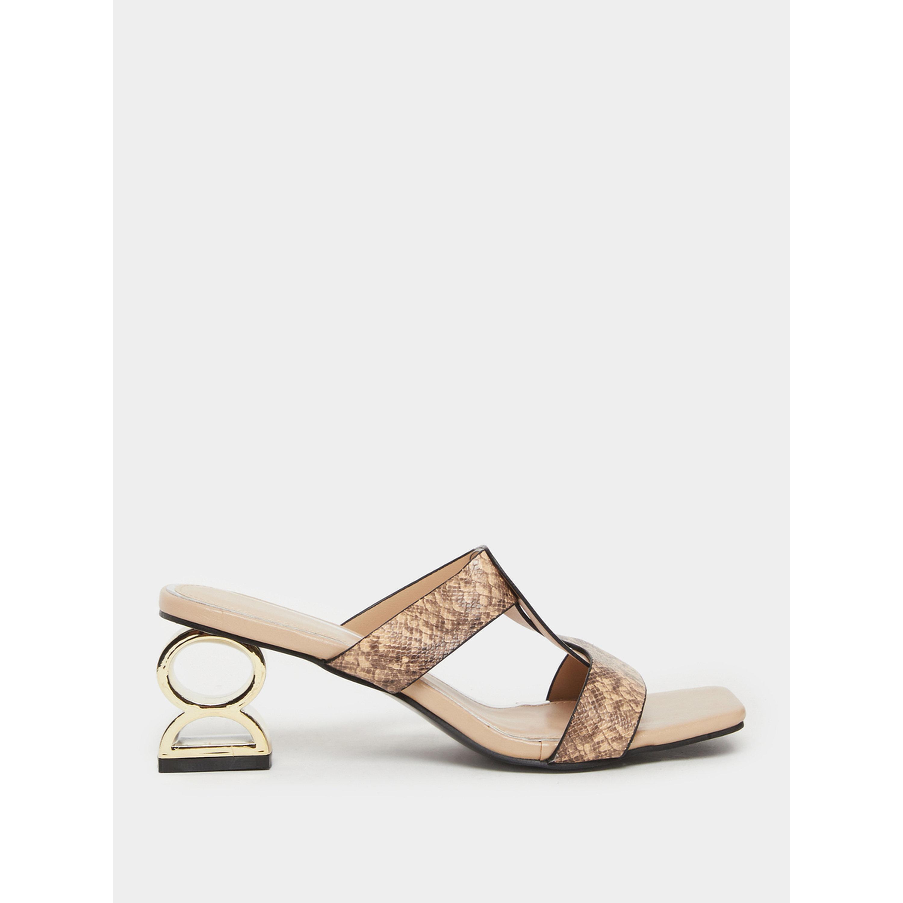 صندل نسائي بنقشة جلد الثعبان وكعب متوسط-women-shoes-sandals-heeled-image-2