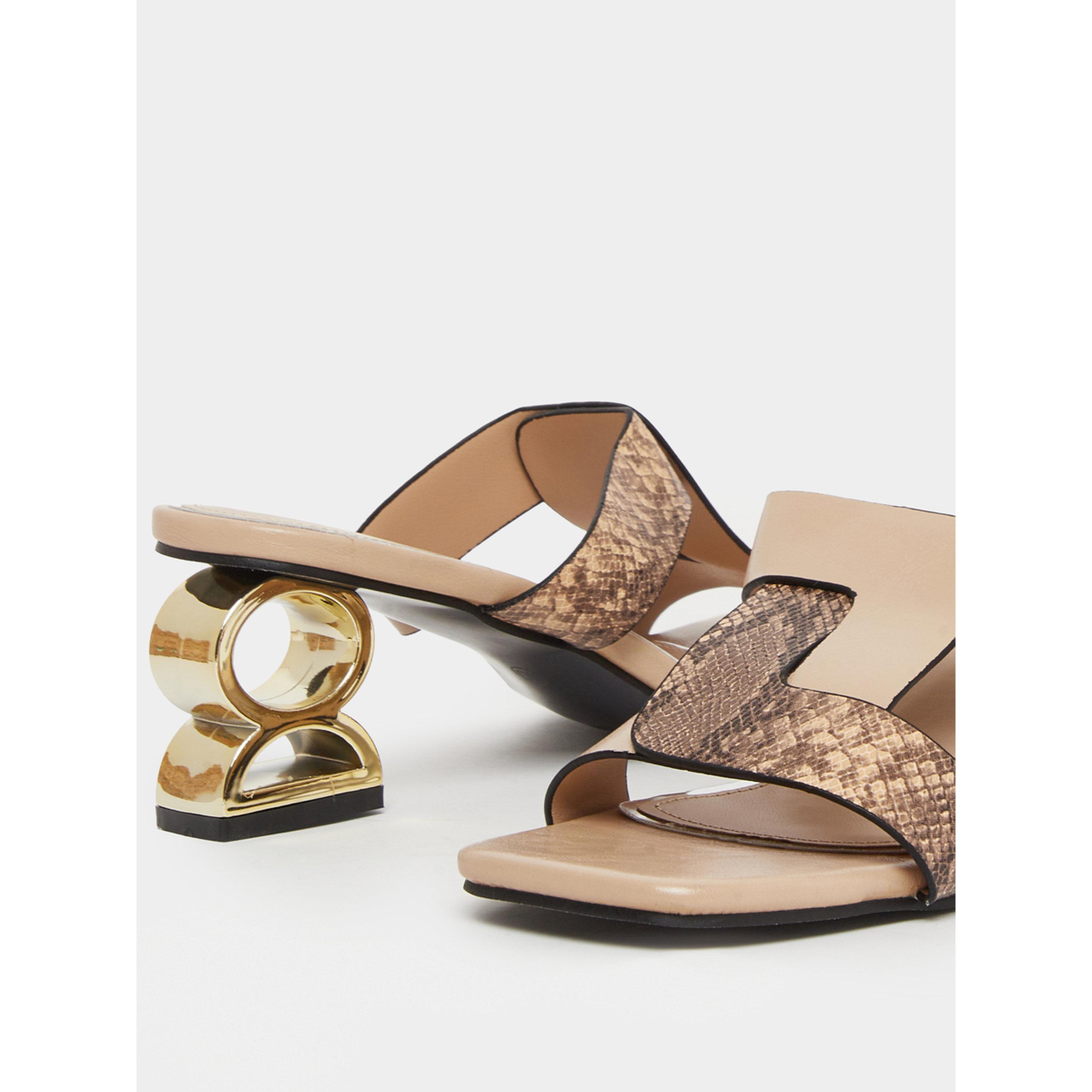 صندل نسائي بنقشة جلد الثعبان وكعب متوسط-women-shoes-sandals-heeled-image-3