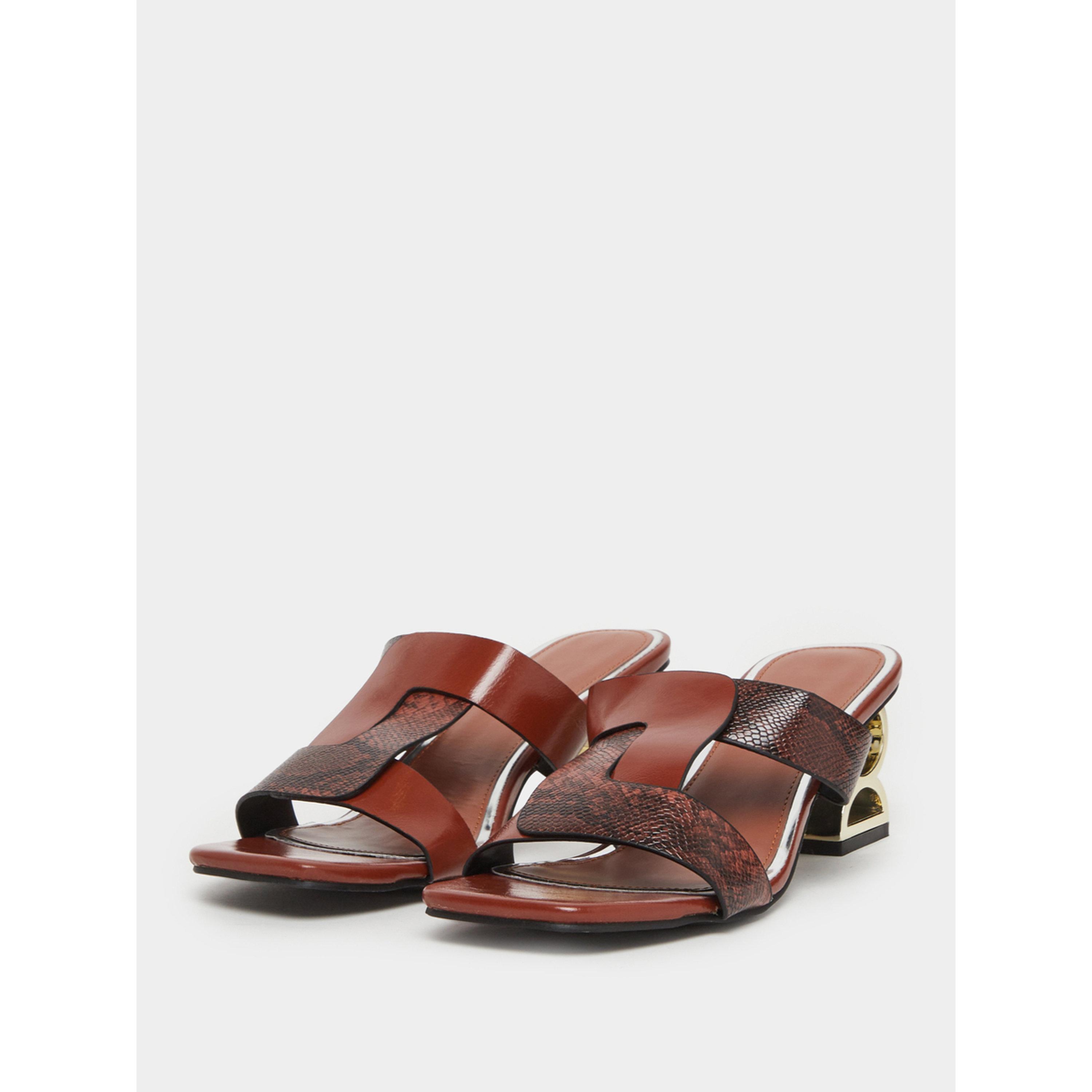 صندل نسائي بنقشة جلد الثعبان وكعب متوسط-women-shoes-sandals-heeled-image-1
